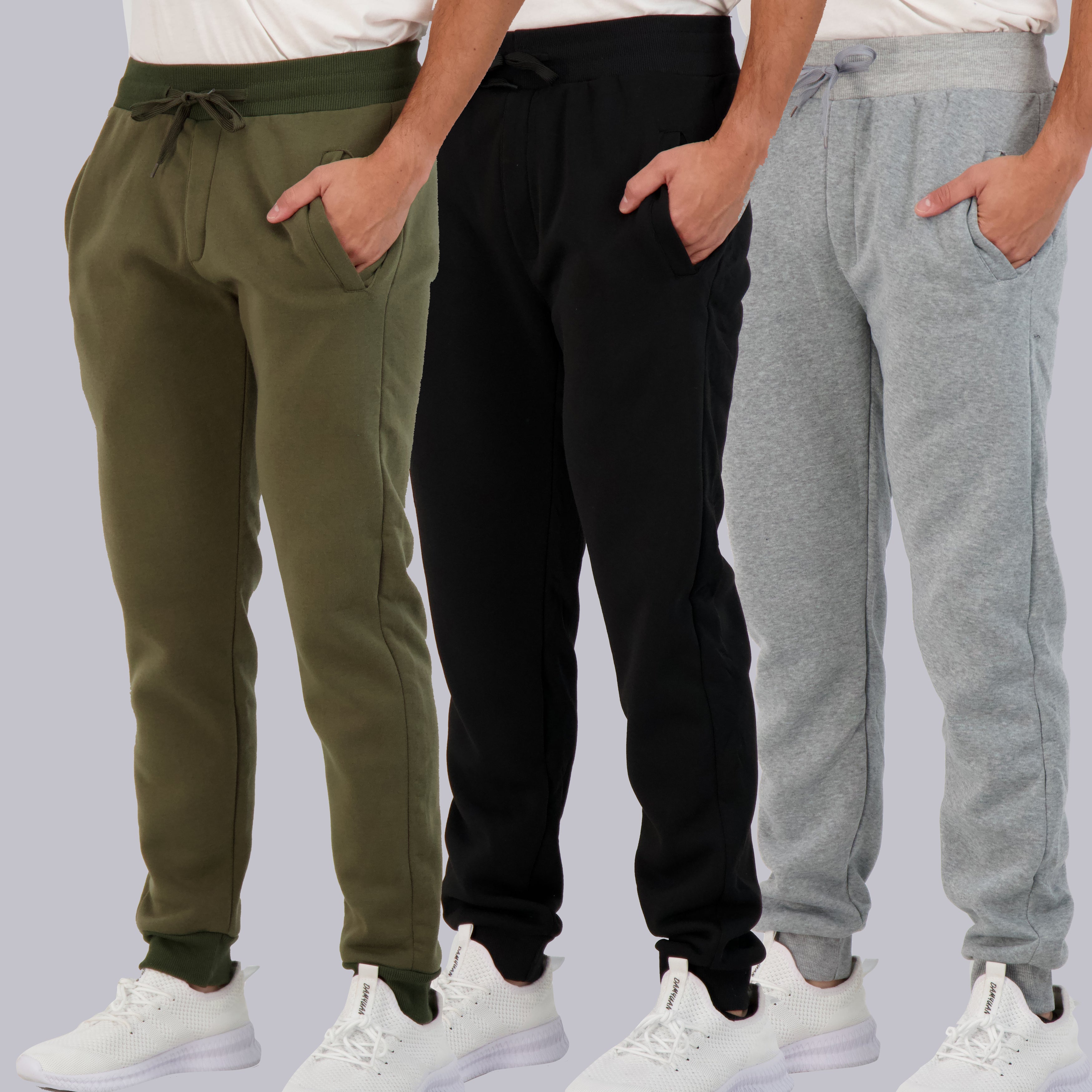 3 Pack: Mens Fleece Jogger Sweatpants