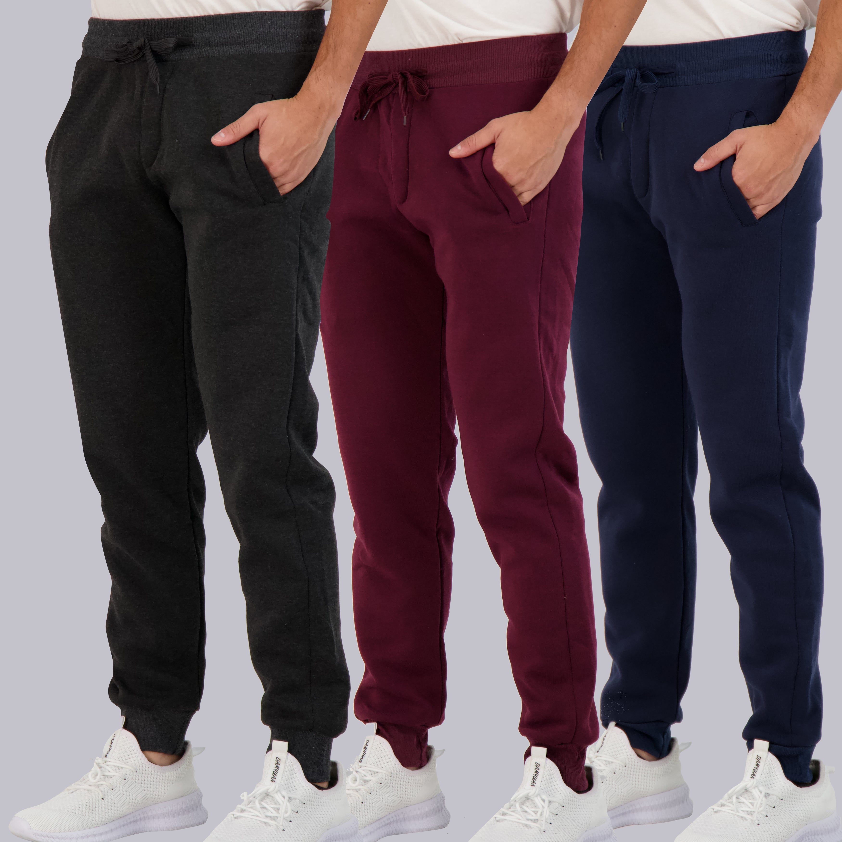 3 Pack: Mens Fleece Jogger Sweatpants