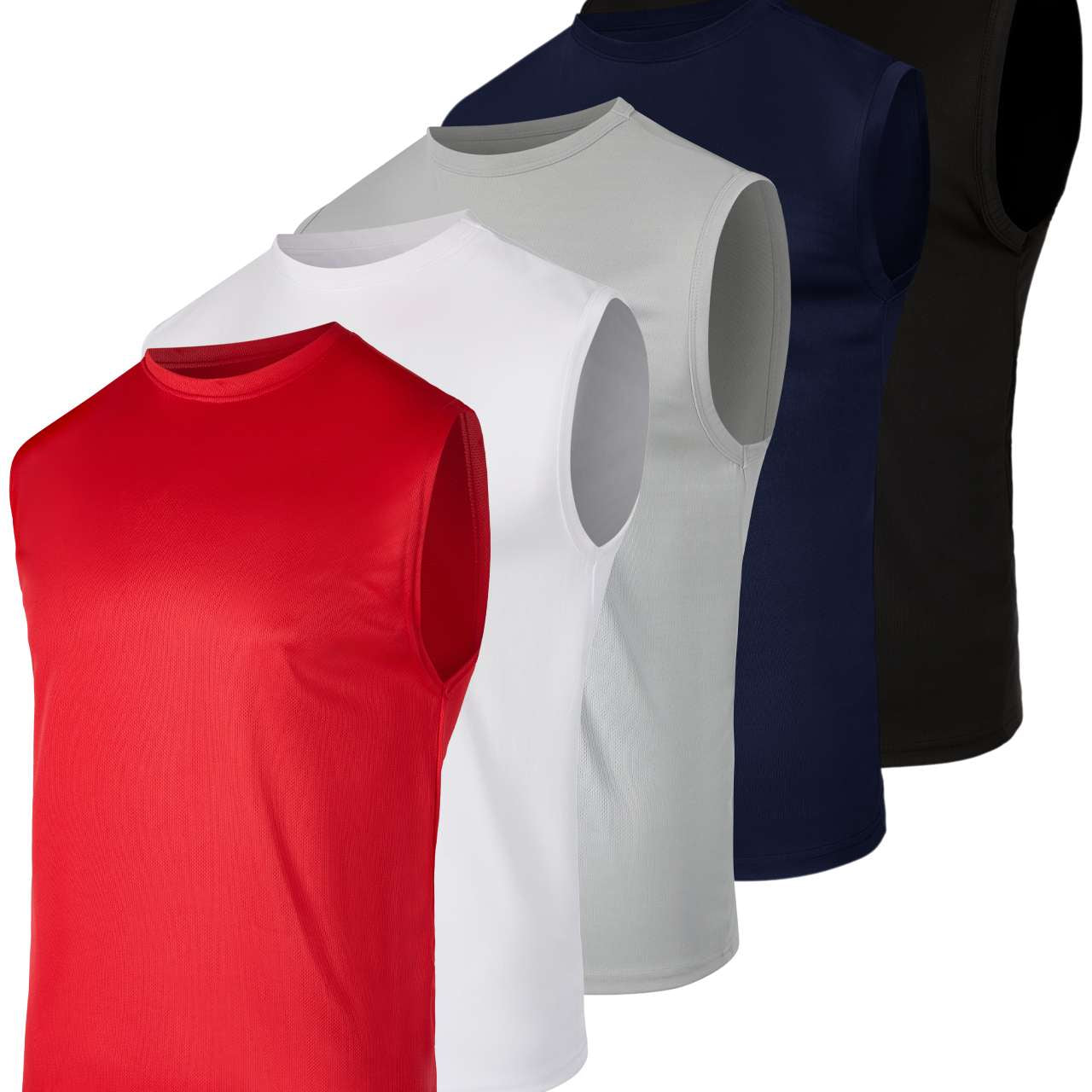 5 Pack: Mens Mesh Active Tank Top (Available in Big & Tall)