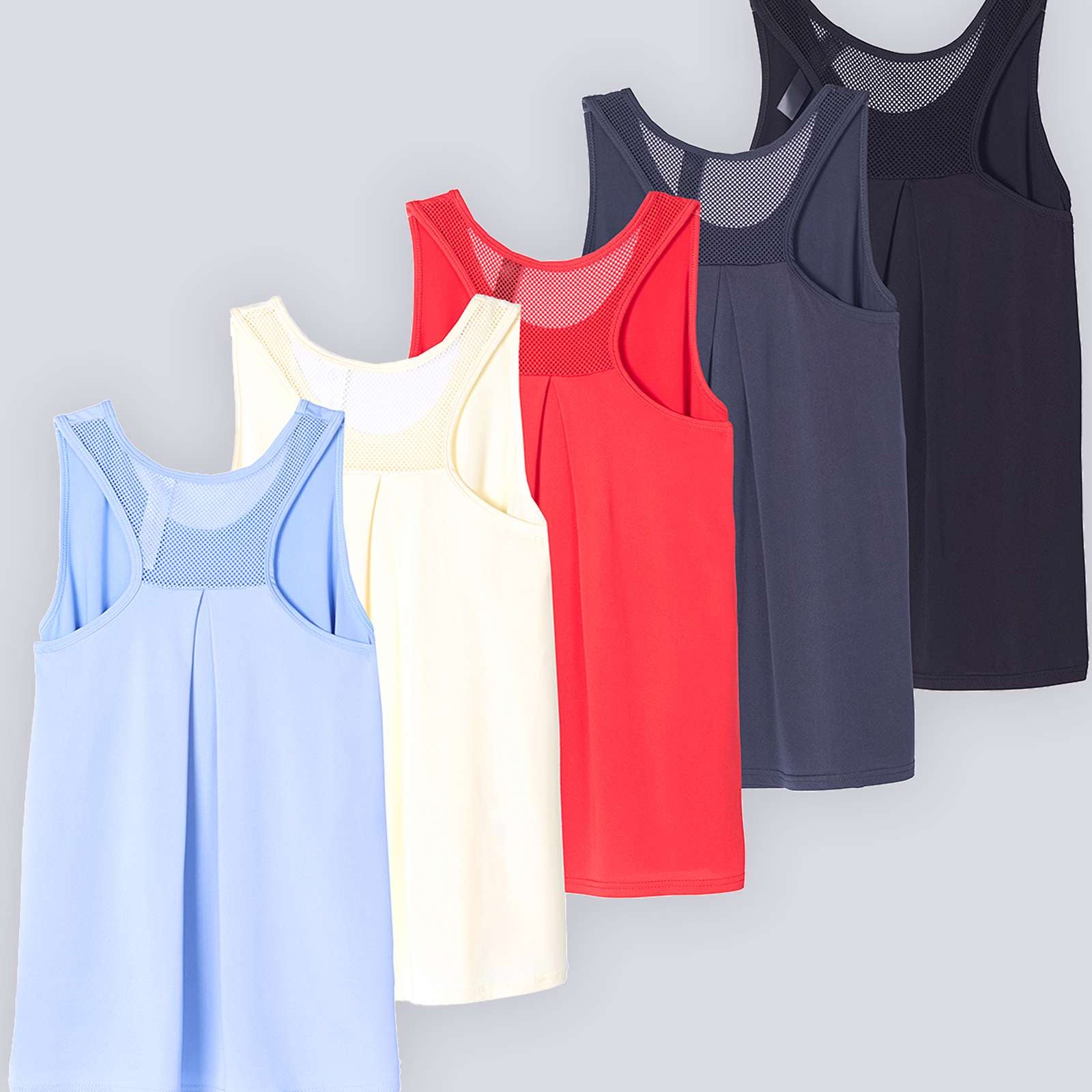 5 Pack: Women's Racerback Workout Tank Top