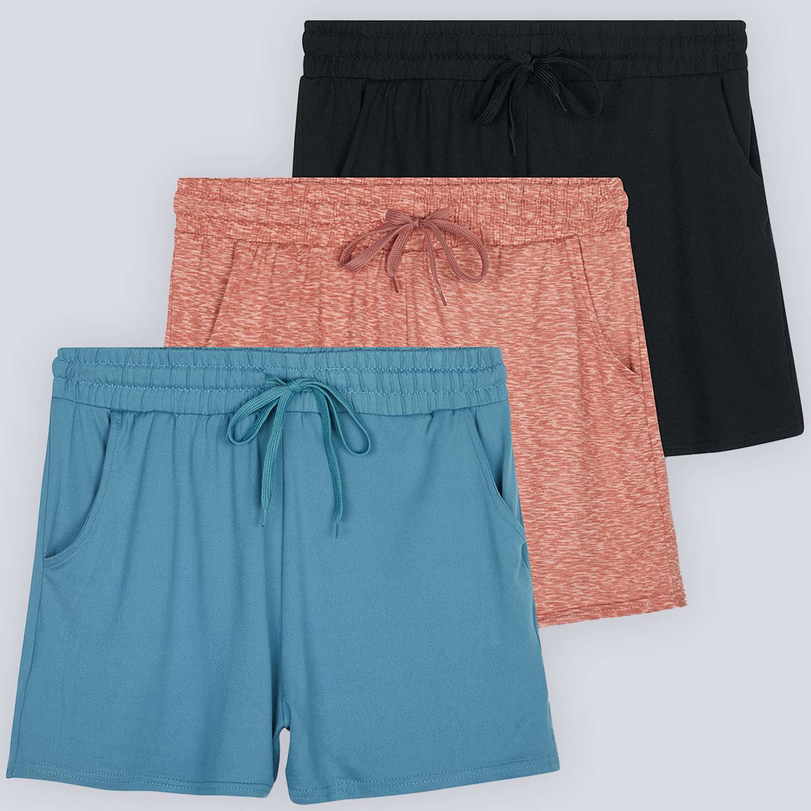 3 Pack: Girls' Lounge Comfy Shorts with Drawstring