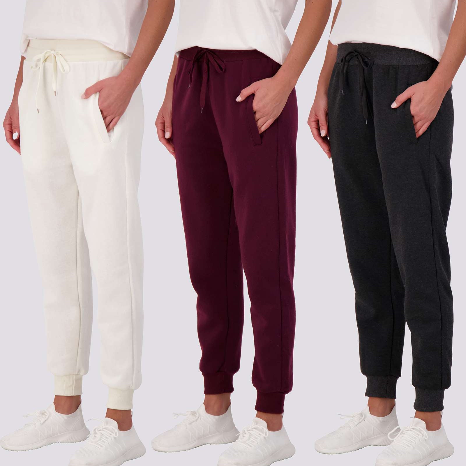 3 Pack: Womens Fleece Jogger Sweatpants