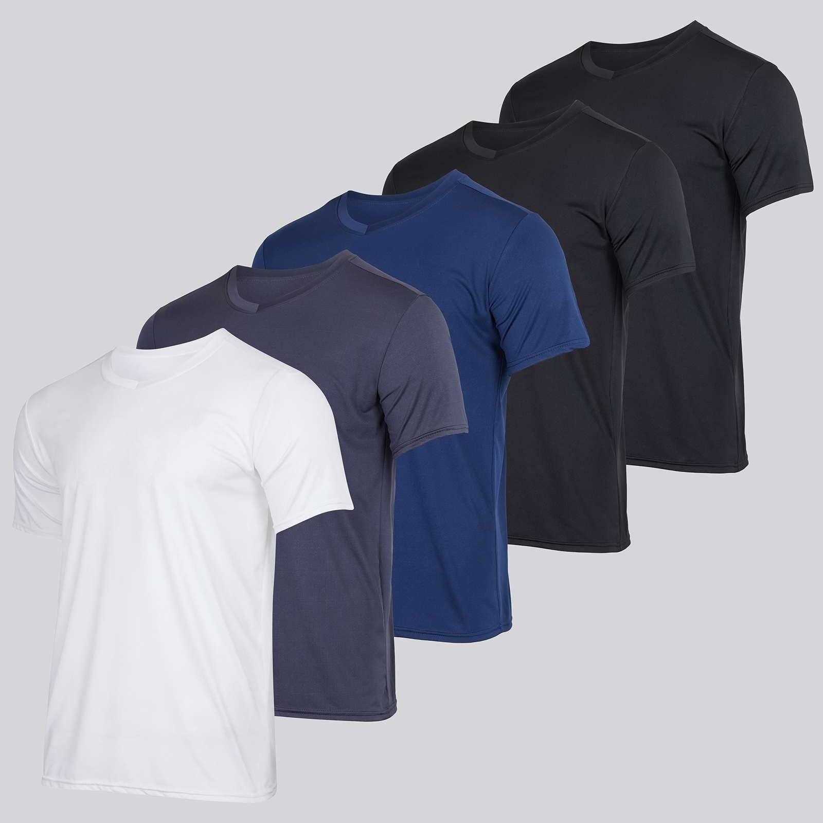 5 Pack: Men’s V-Neck Dry-Fit T-Shirt