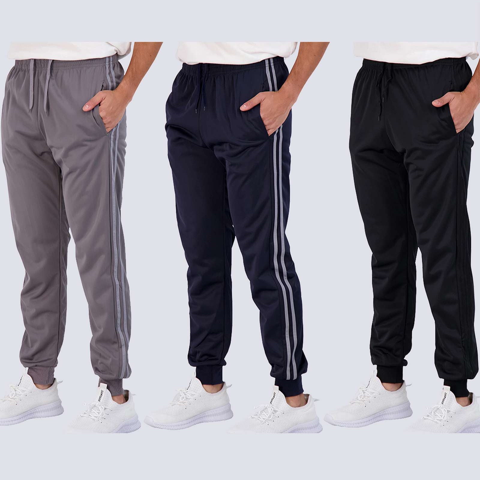 3 Pack: Boys Active Fleece-Lined Tricot Jogger Sweatpants