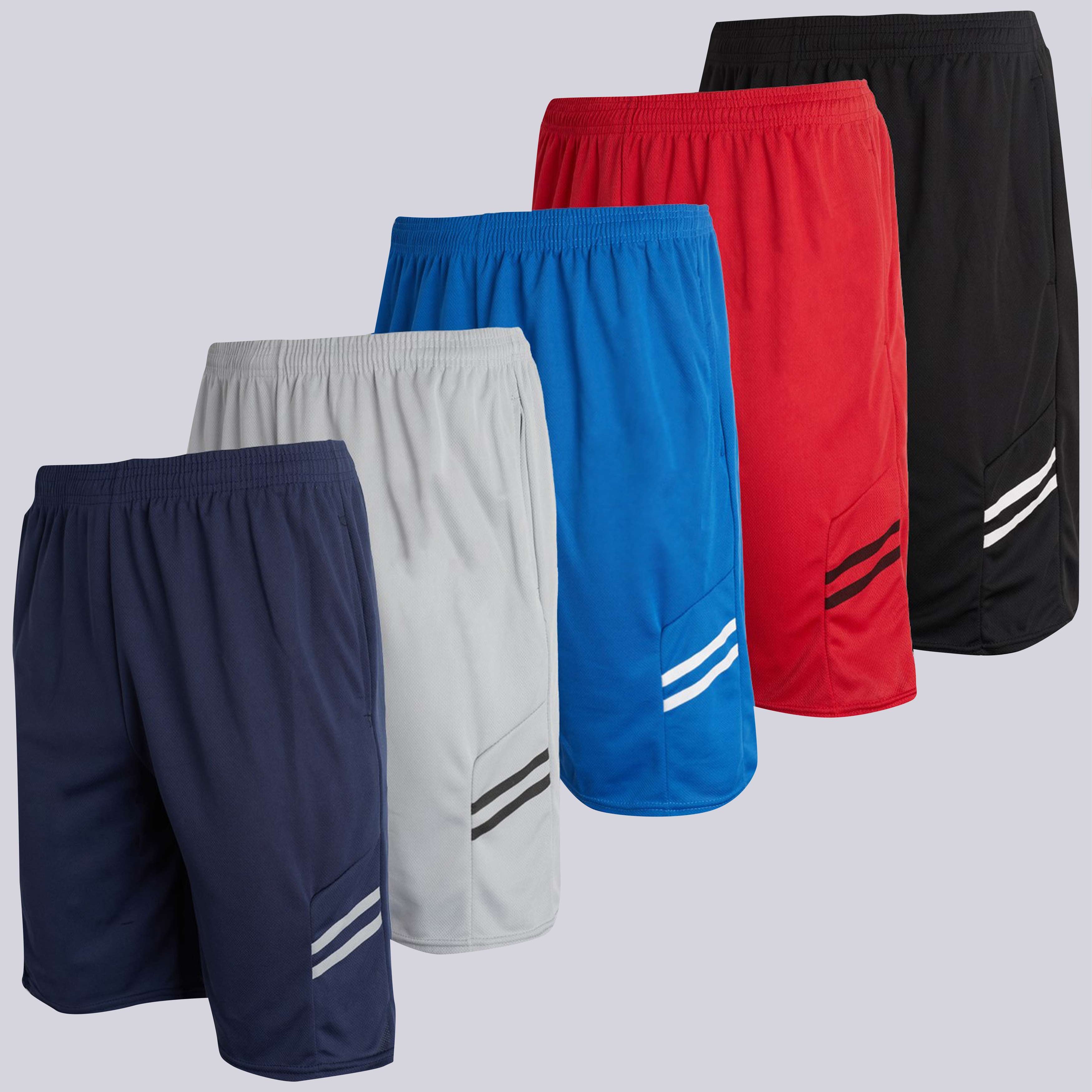 5 Pack: Men's Mesh Athletic Gym Shorts