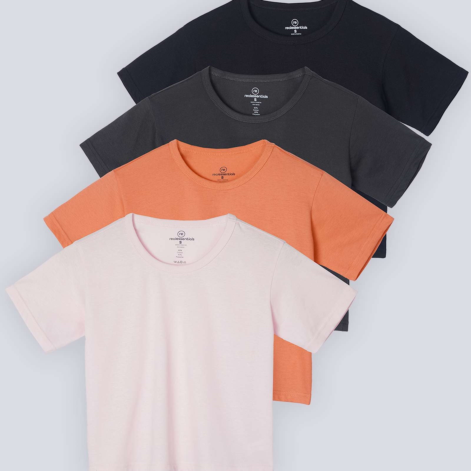 4 Pack: Women's Short Sleeve Crop Top