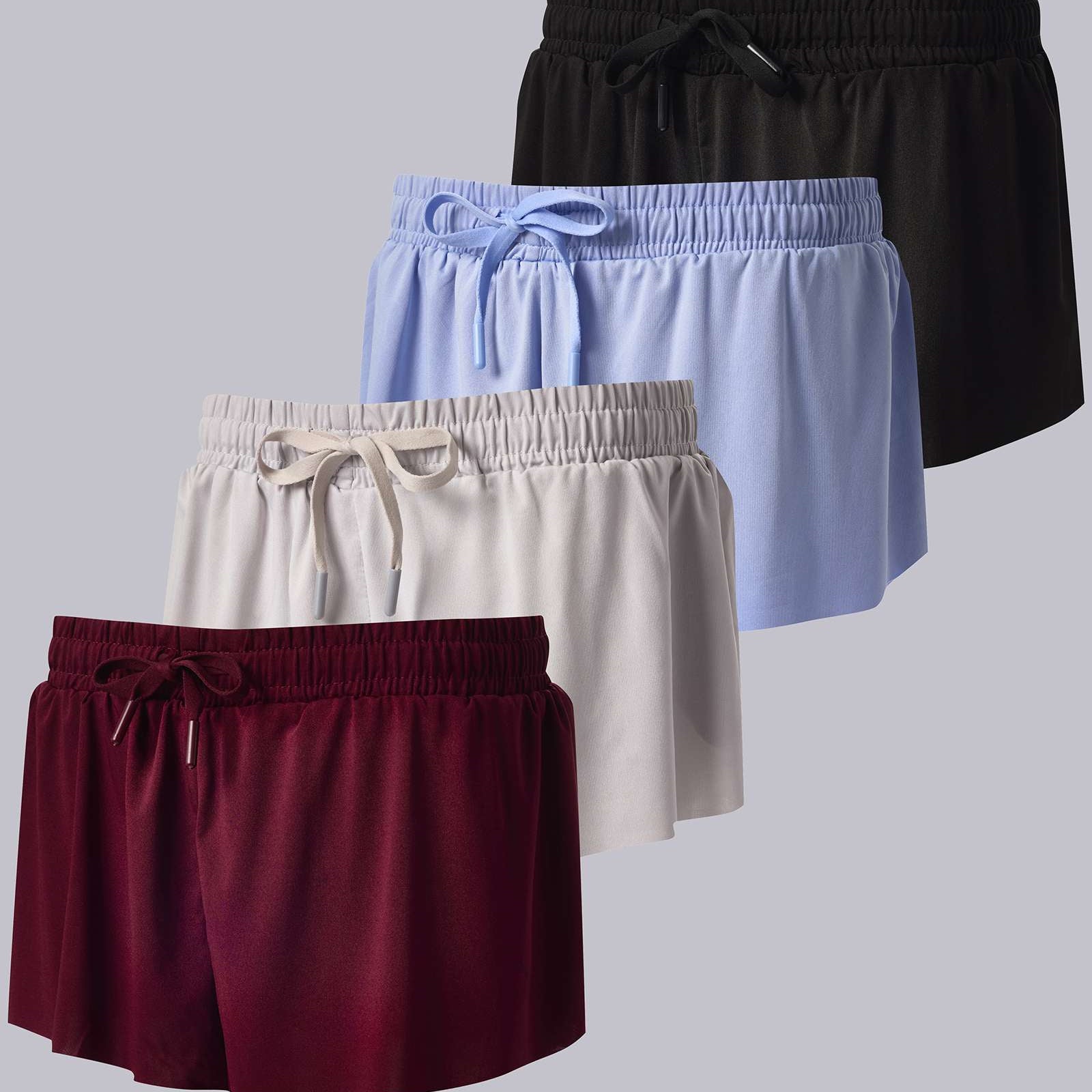 4 Pack: Girls 2-in-1 Flowy Shorts with Spandex Liner Youth Butterfly Skirts - Athletic Dance