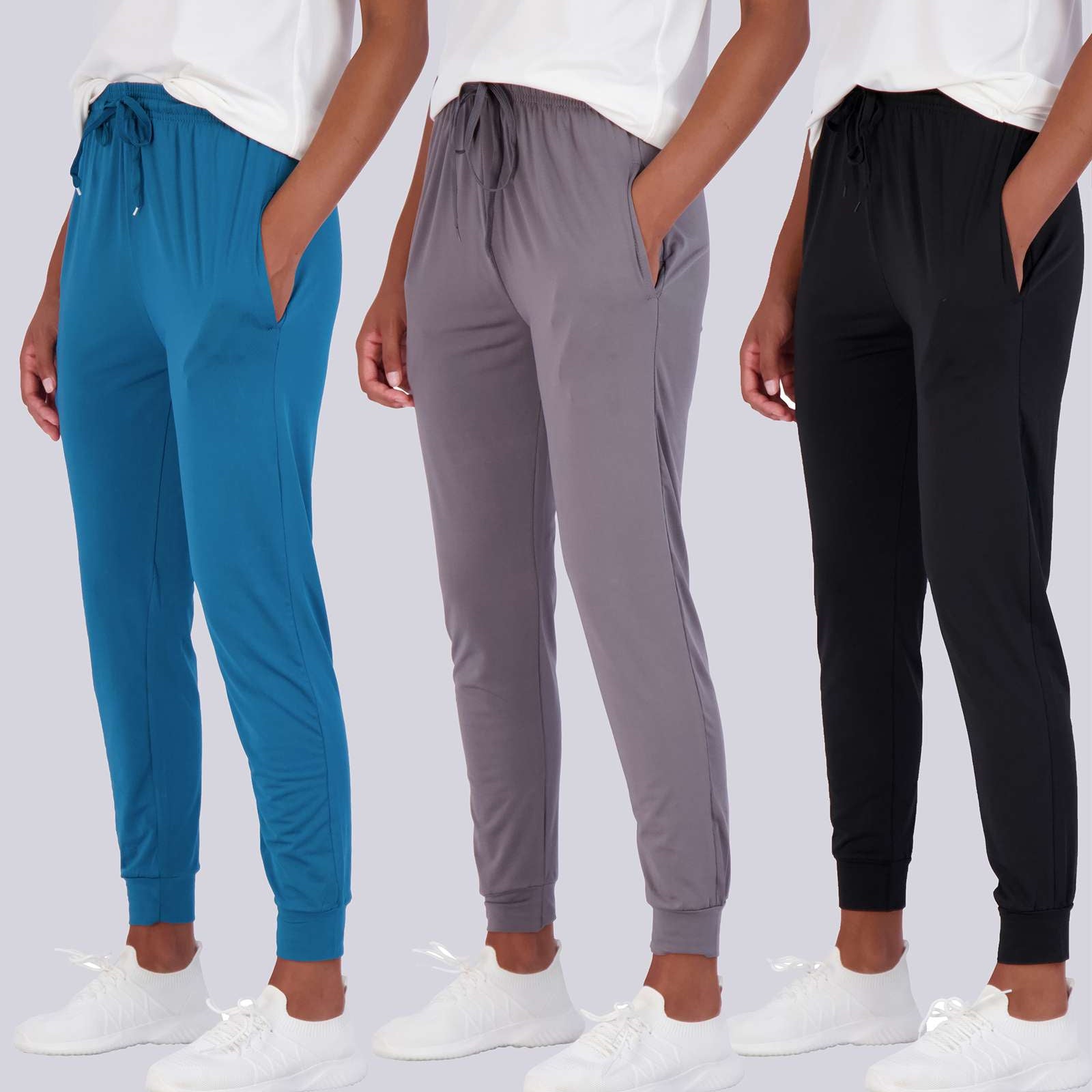 3 Pack: Womens Dry-Fit Active Joggers