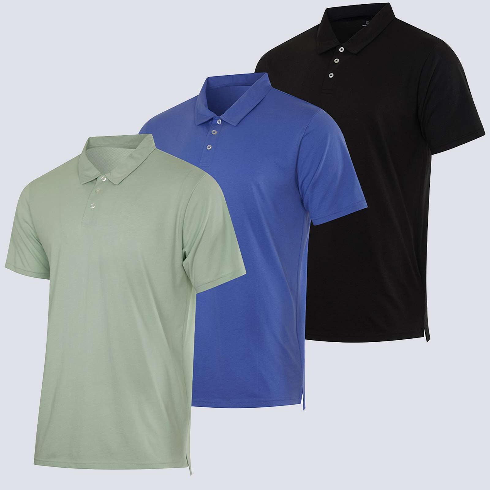 3 Pack: Men's Jersey Cotton Short Sleeve Polo Shirt