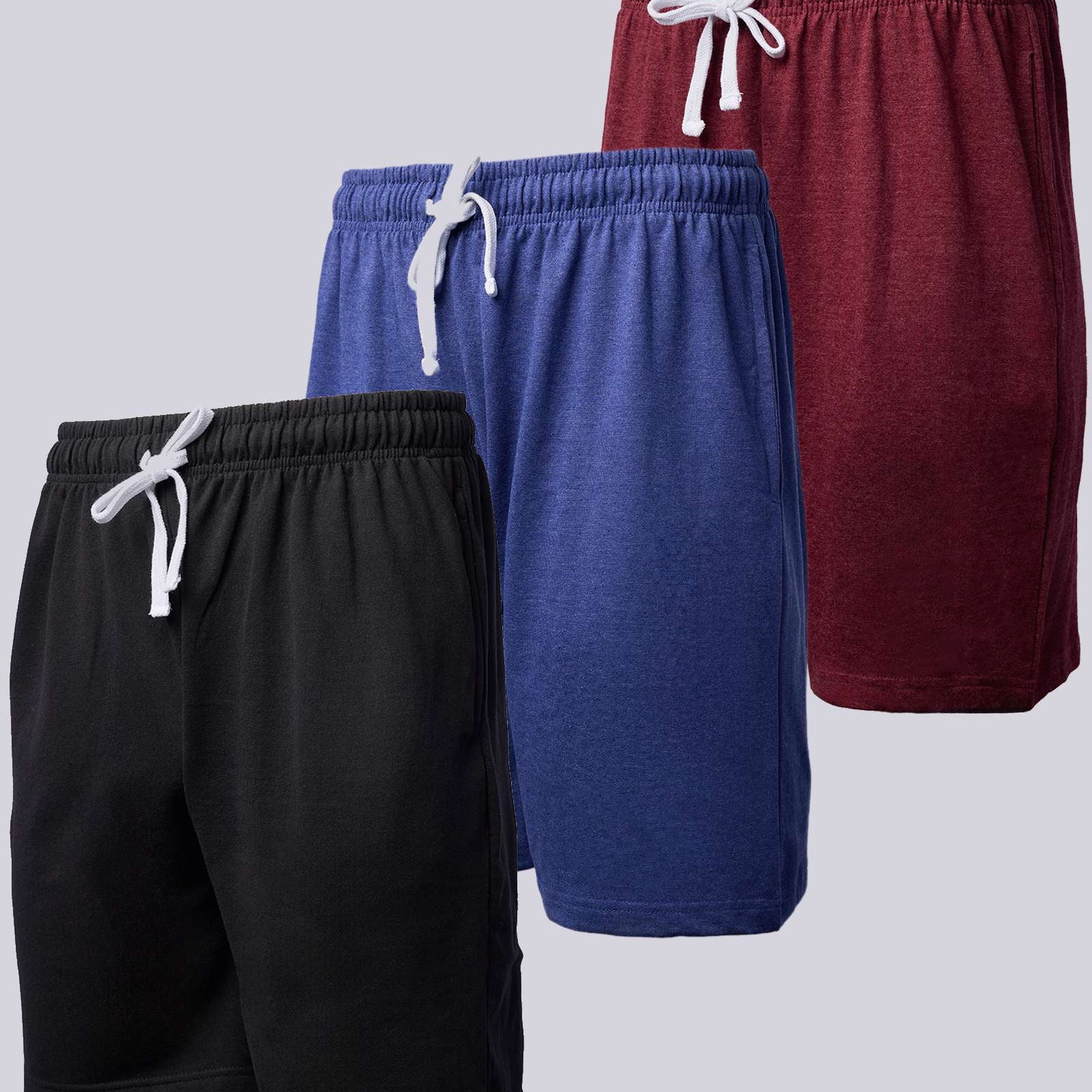 3 Pack: Mens 9" French Terry Casual Shorts