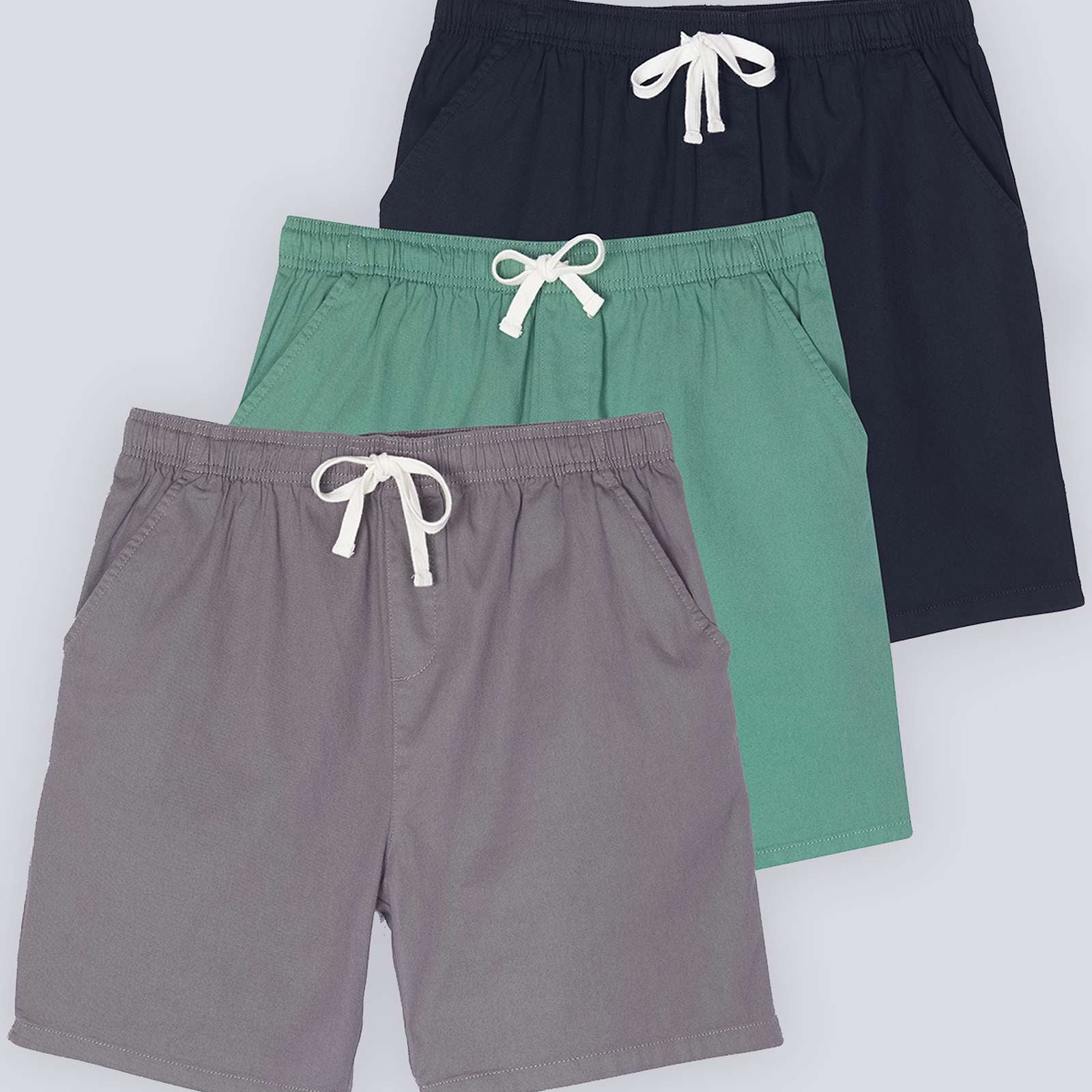 3 Pack: Men's Cotton 7" Walk Short