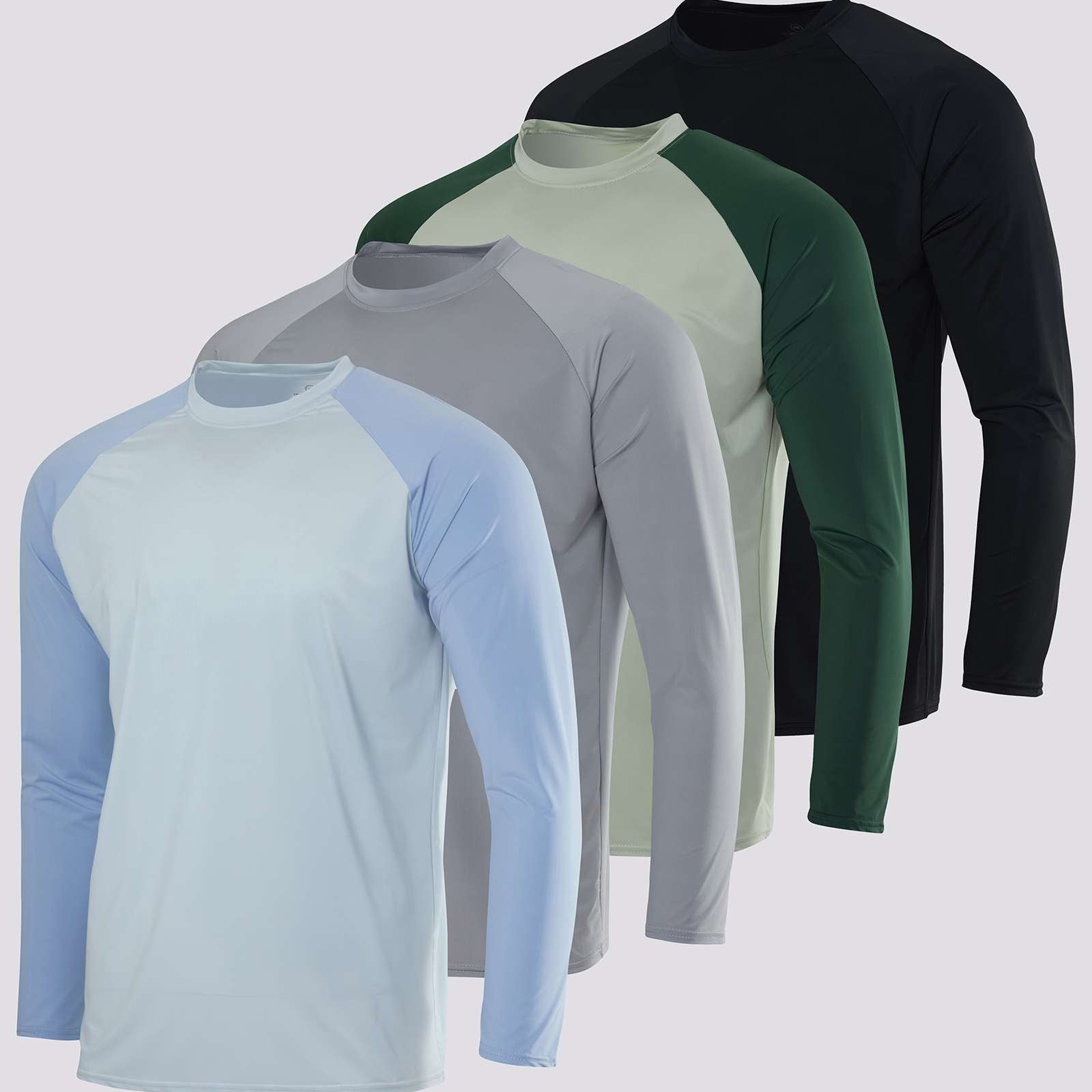 4 Pack: Boys' Long Sleeve Rash Guard Shirt