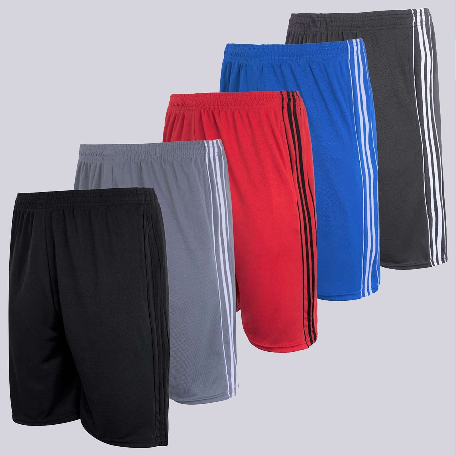 5 Pack: Boys Mesh Active Performance Shorts
