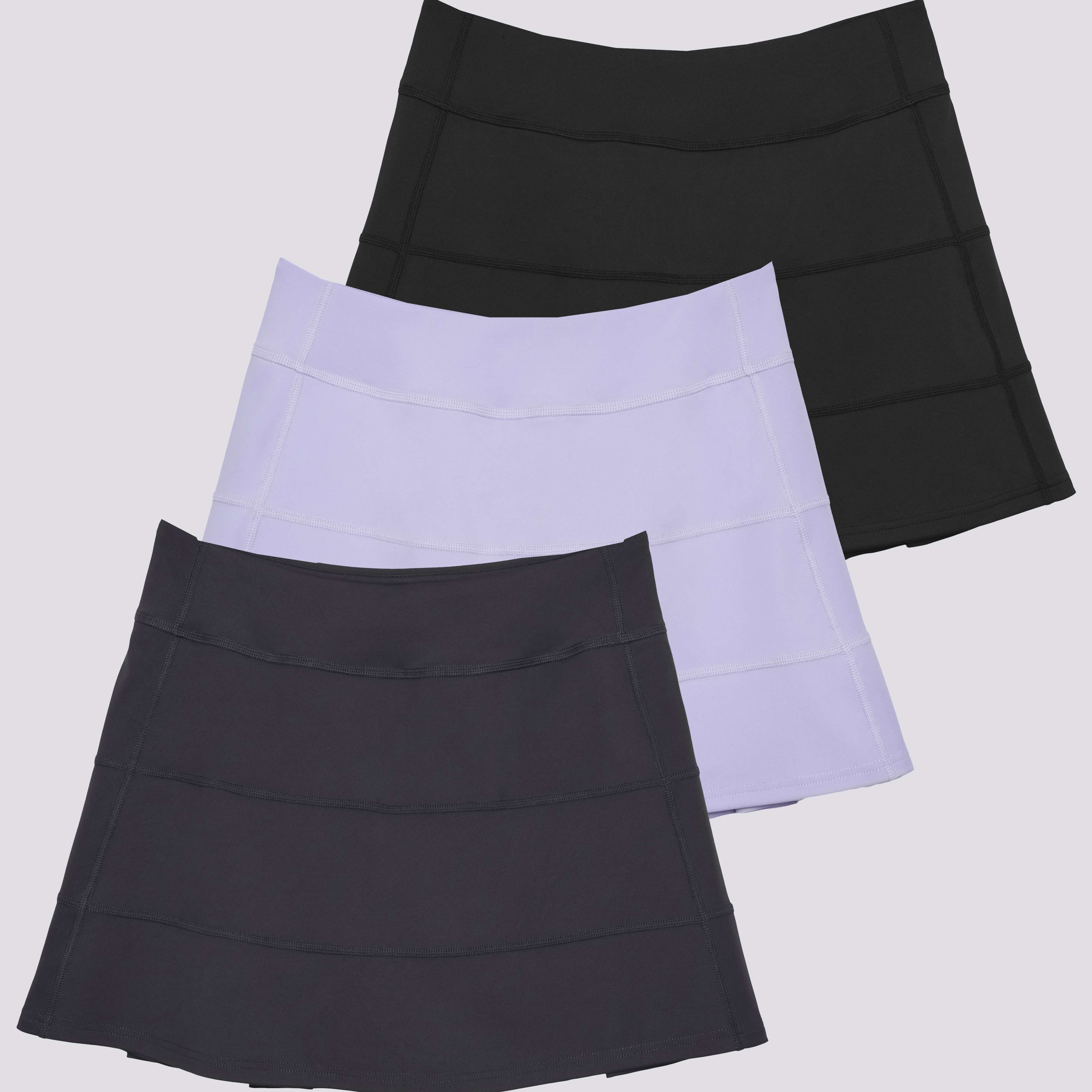 3 Pack: Women's 14" Pleated Tennis Skorts with Pockets