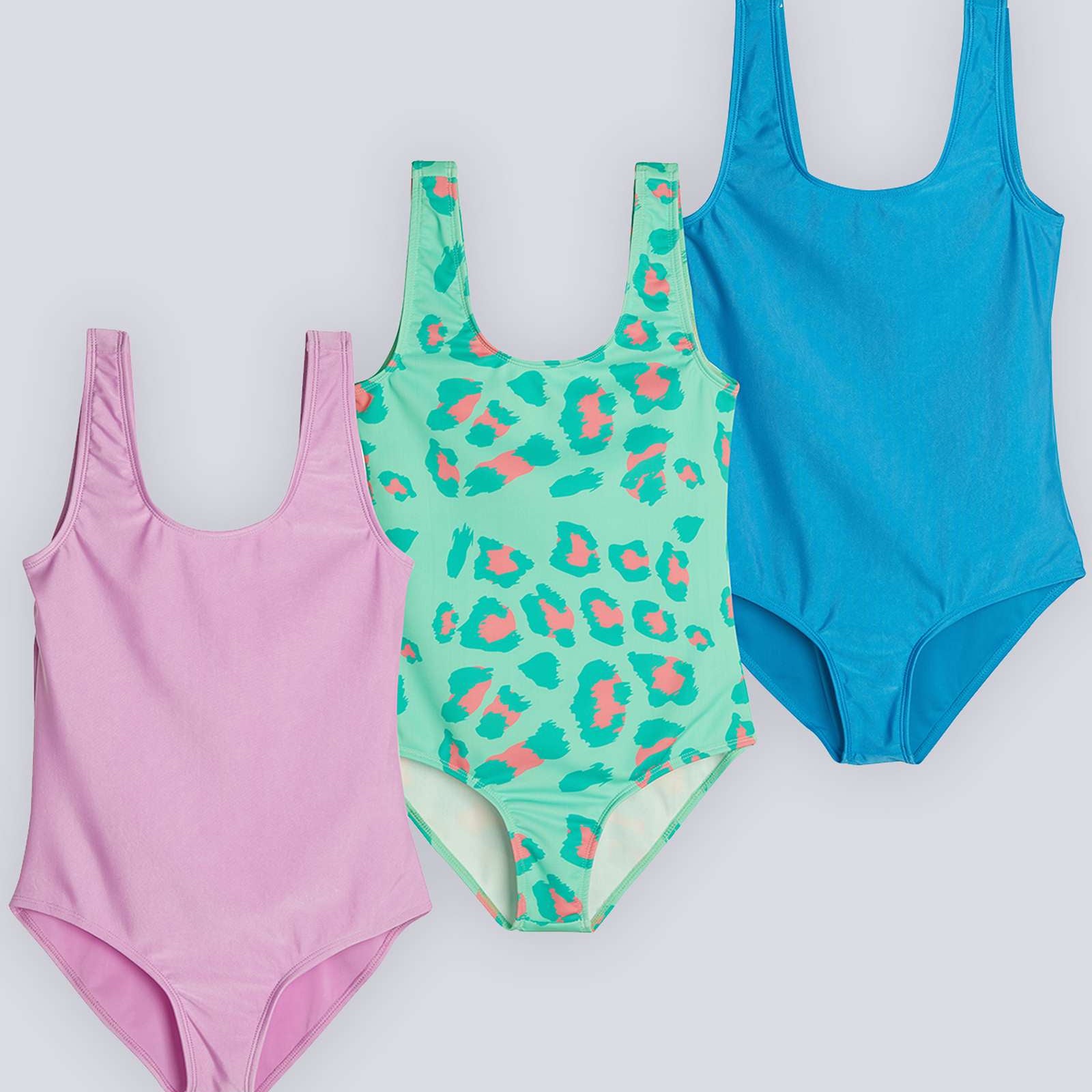 3 Pack: Girls' Surf One Piece Swimsuit