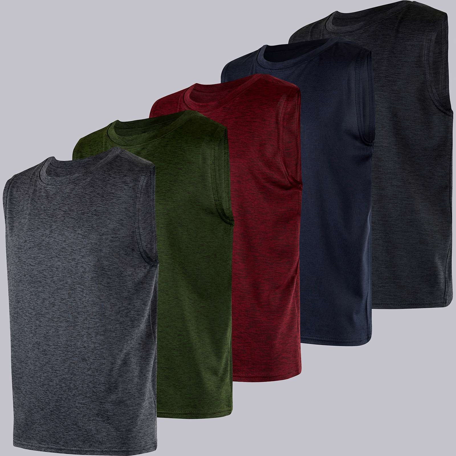 5 Pack: Boys Dry-Fit Active Tank Top
