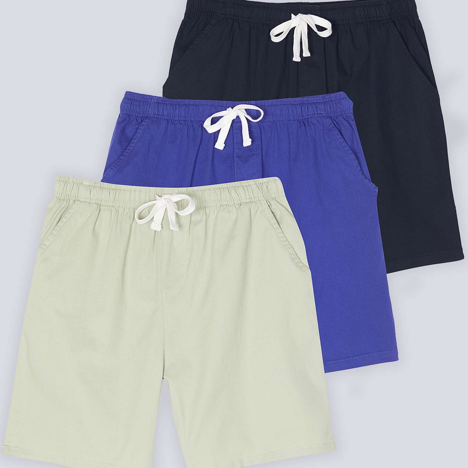 3 Pack: Men's Cotton 7" Walk Short