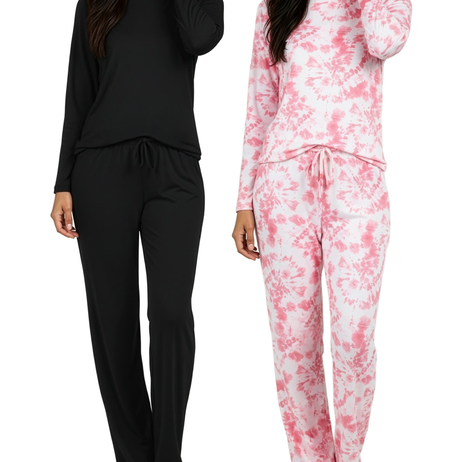 2 Pack: Women’s Pajama Set Super-Soft Long Sleeve Top With Pants