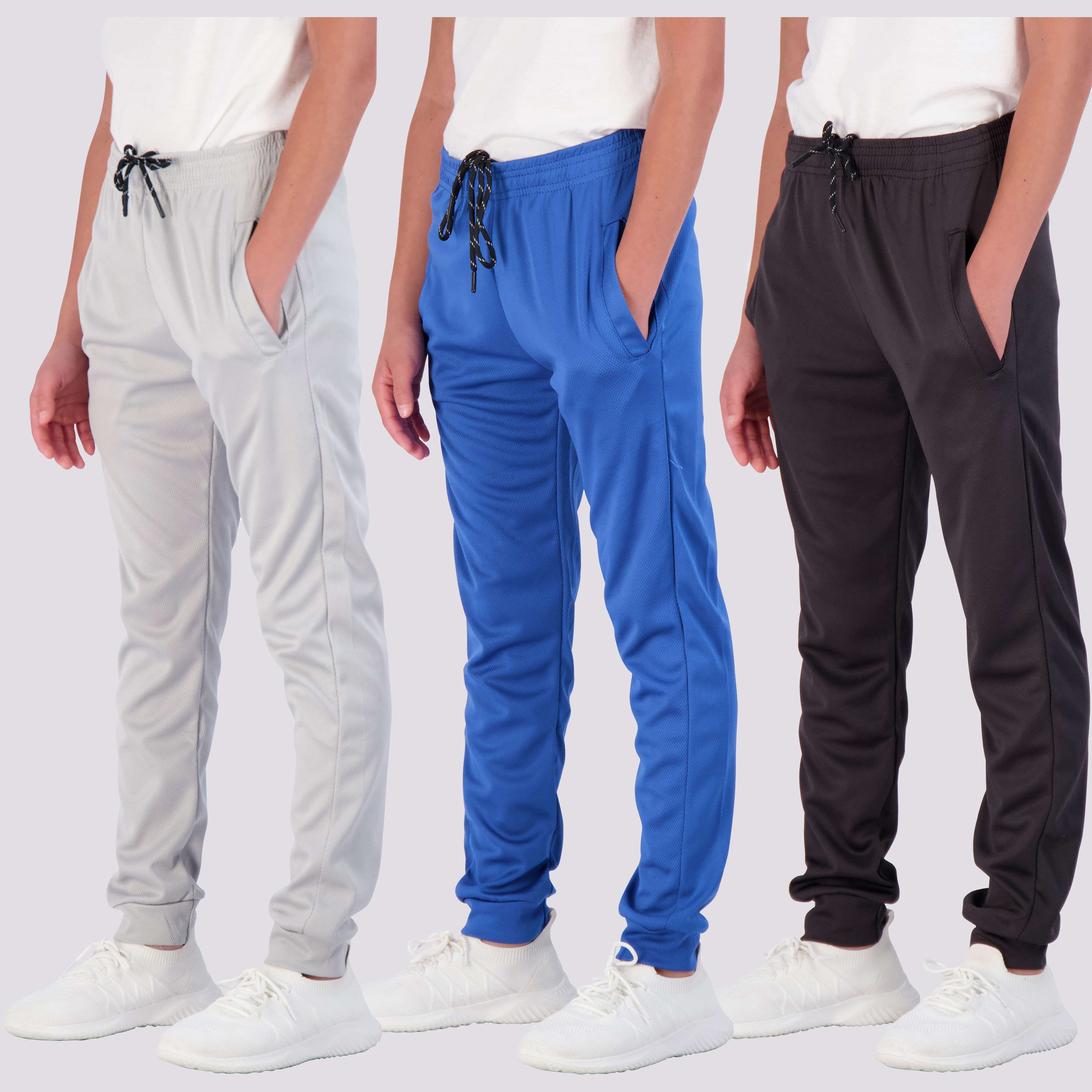 3 Pack: Boys Mesh Active Casual Jogger Sweatpants