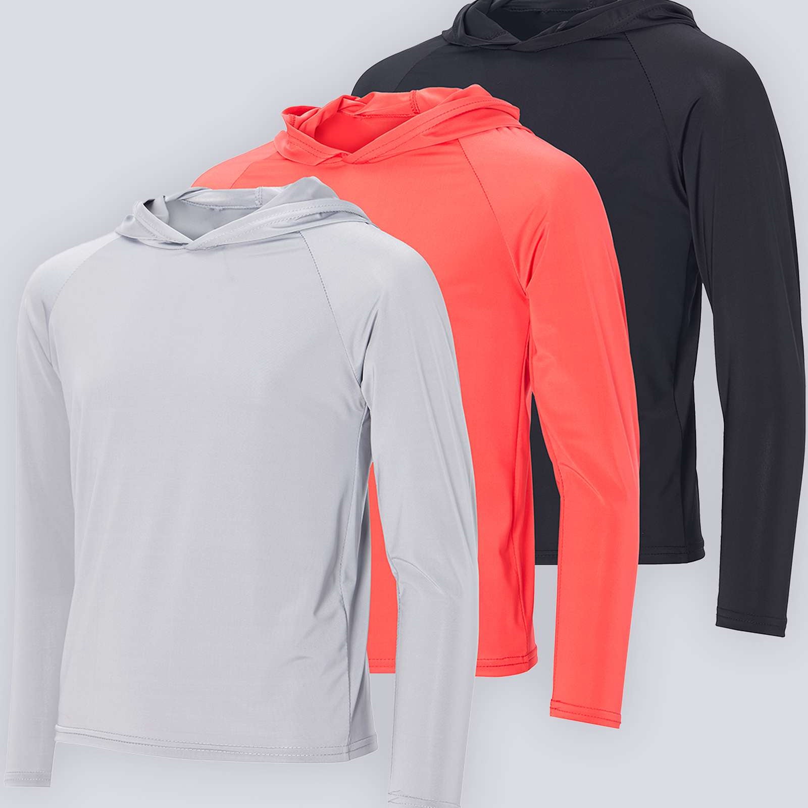 3 Pack: Youth Rashguard Hoodie UPF Sun Protection