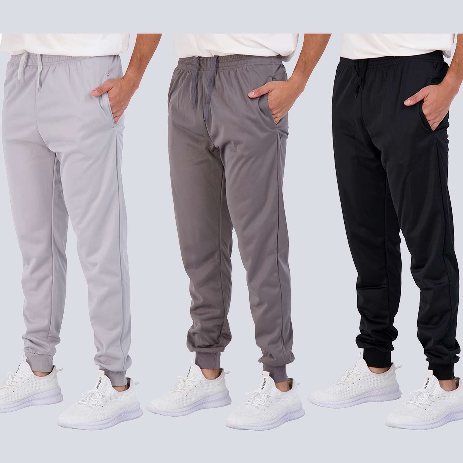 3 Pack: Boys Active Fleece-Lined Tricot Jogger Sweatpants