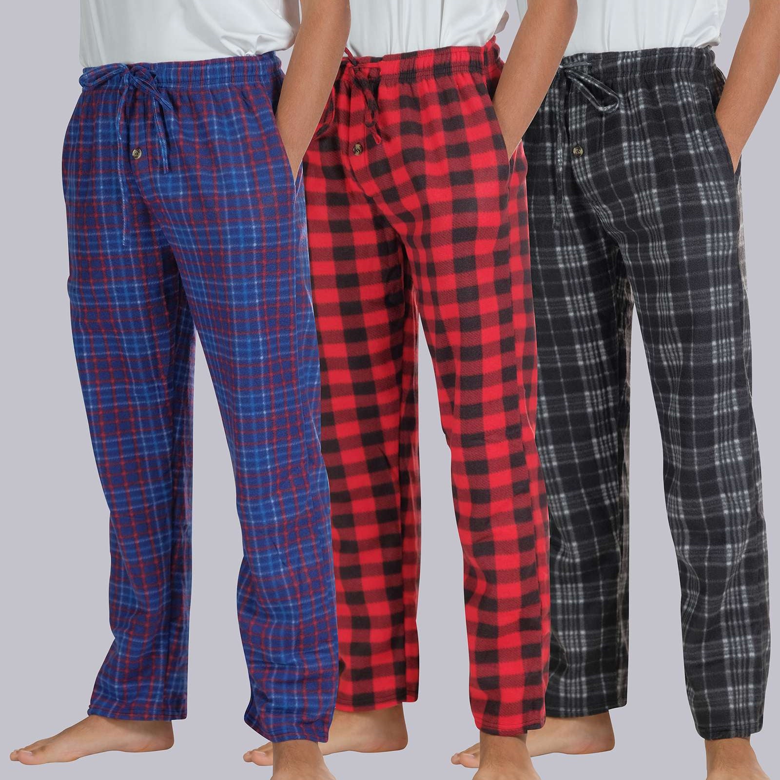 3 Pack: Boys Fleece Pajama Pant Lounge Bottoms