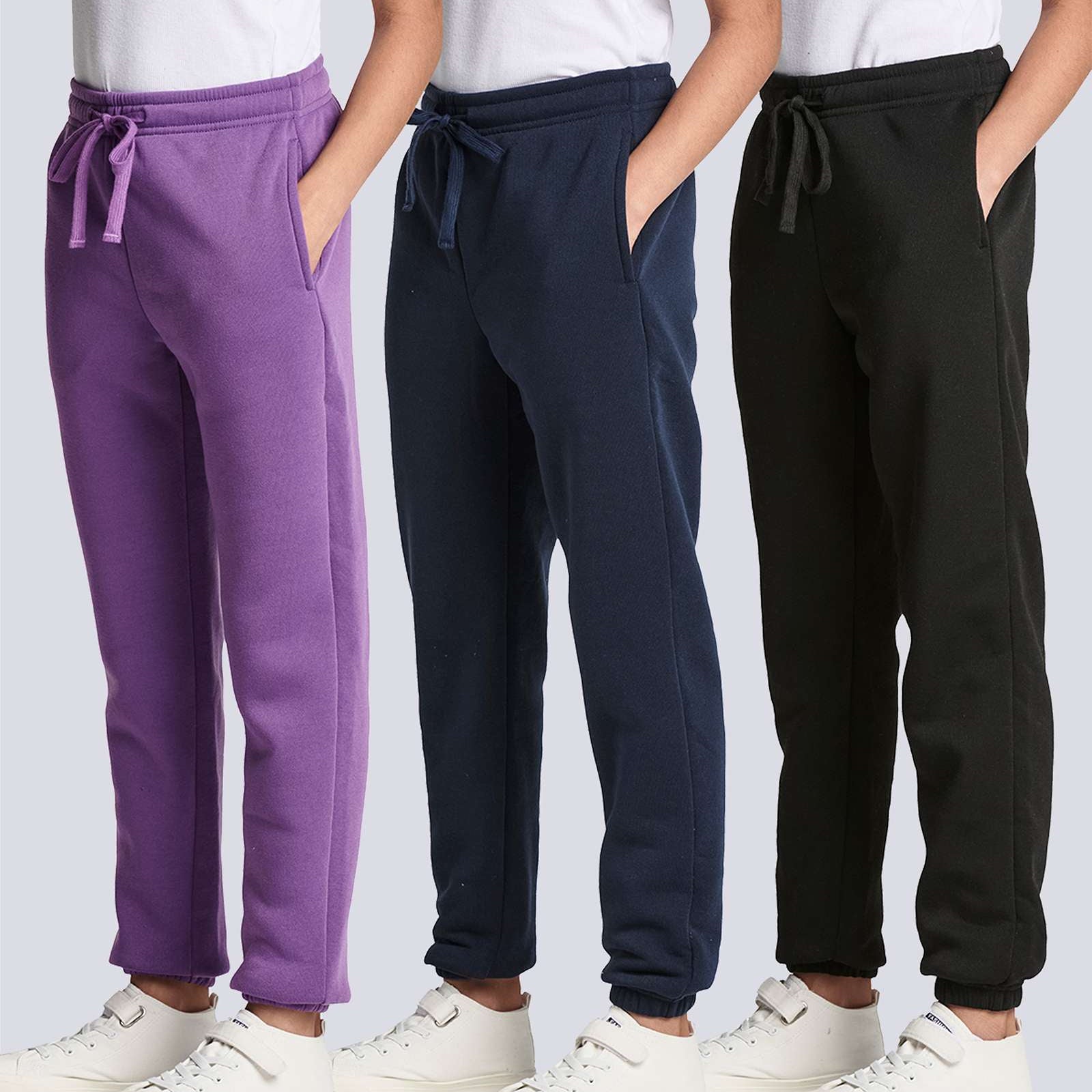 3 Pack: Girls' Sweatpants - Active Fleece Jogger Pants