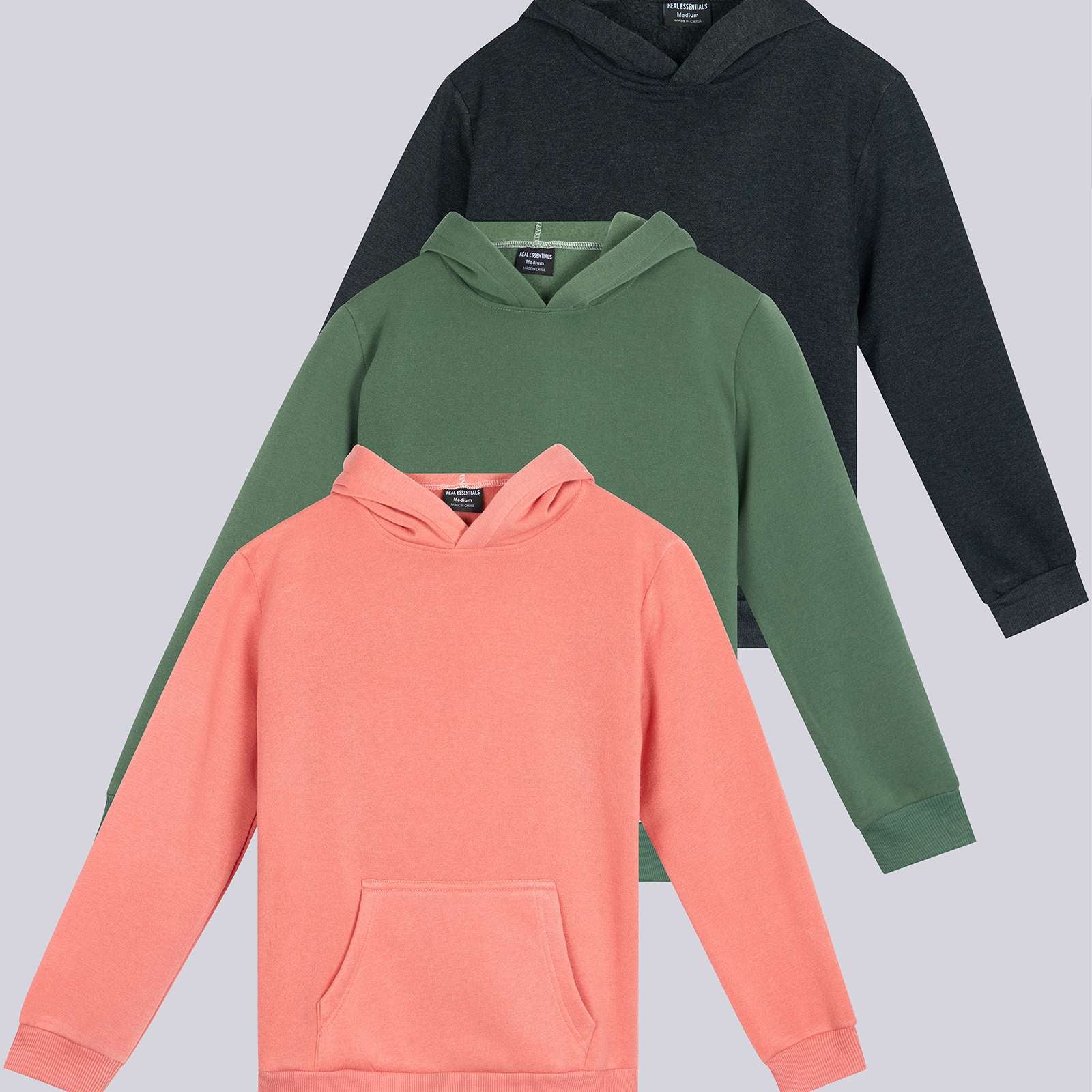 3 Pack: Girls Fleece Pullover Hoodie Sweatshirt