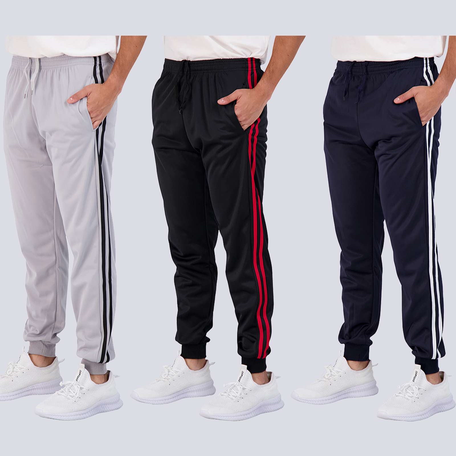 3 Pack: Boys Active Fleece-Lined Tricot Jogger Sweatpants