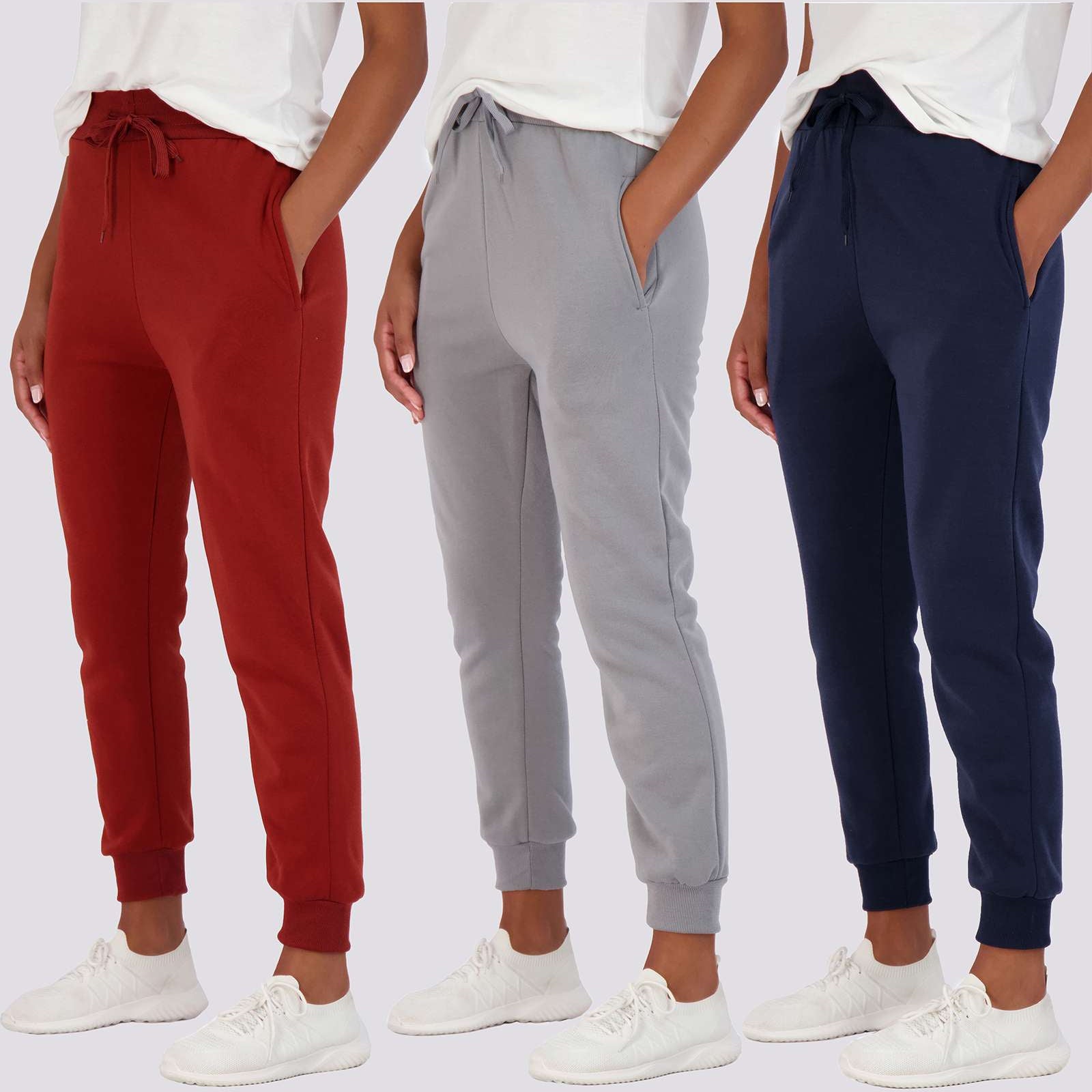 3 Pack: Womens Fleece Jogger Sweatpants