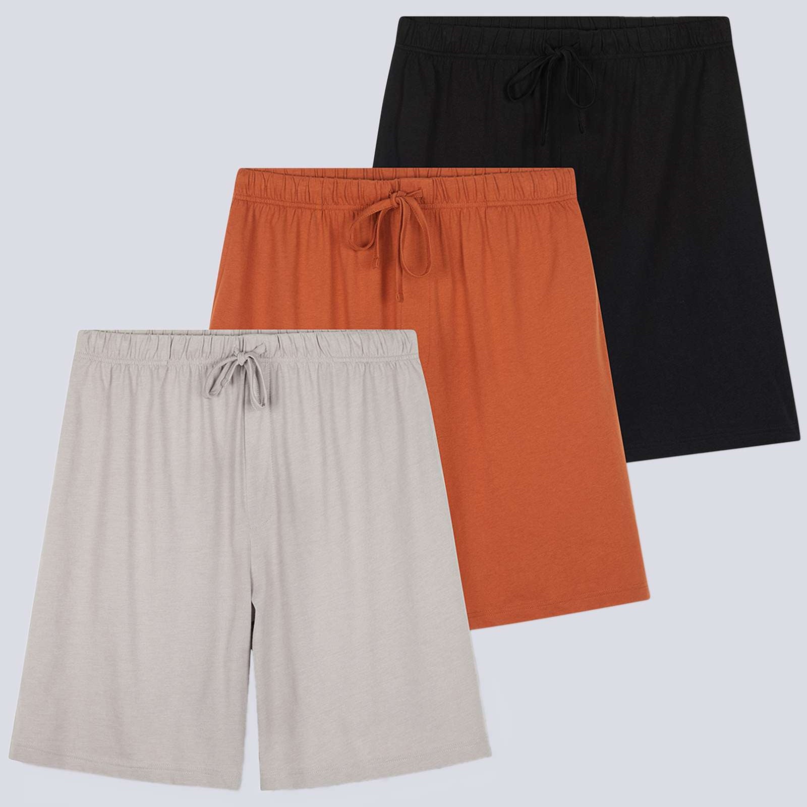 3 Pack:Mens Cotton Sleep Pajama Lounge Shorts