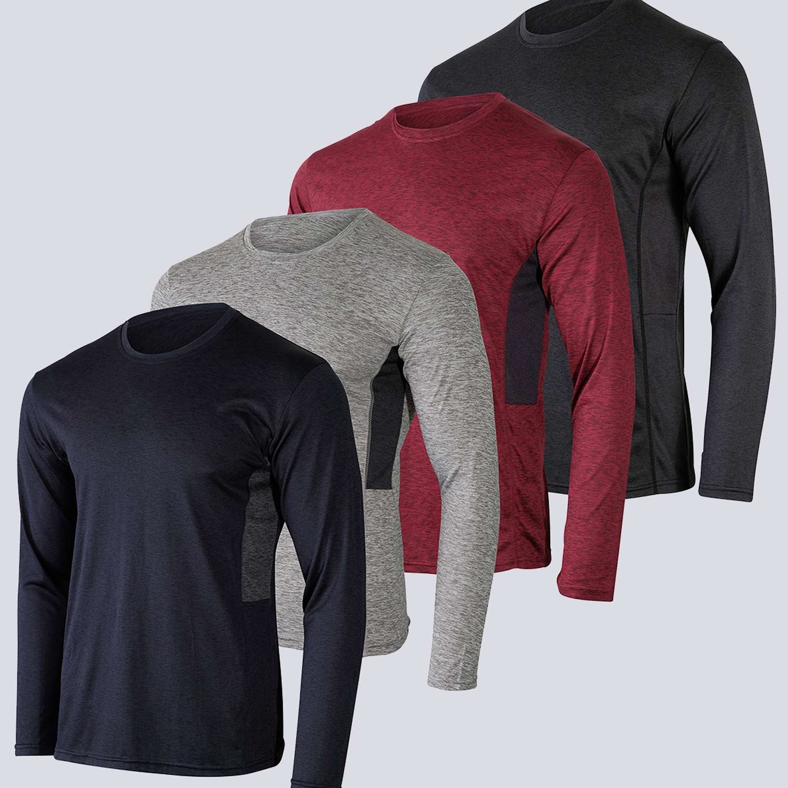 4 Pack: Boys Dry-Fit Active Long-Sleeve T-Shirt