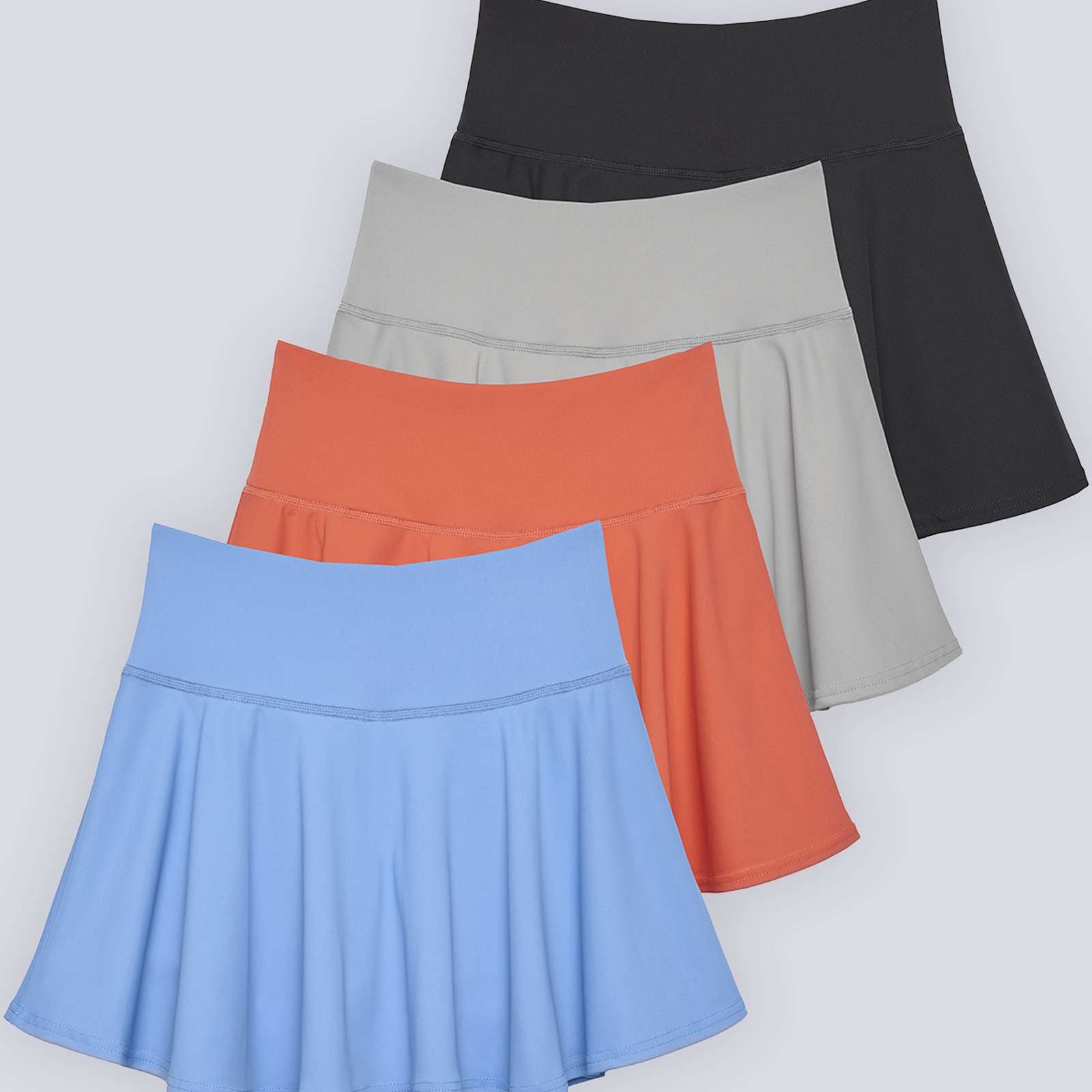 4 Pack: Women's High Waisted Tennis Skirts