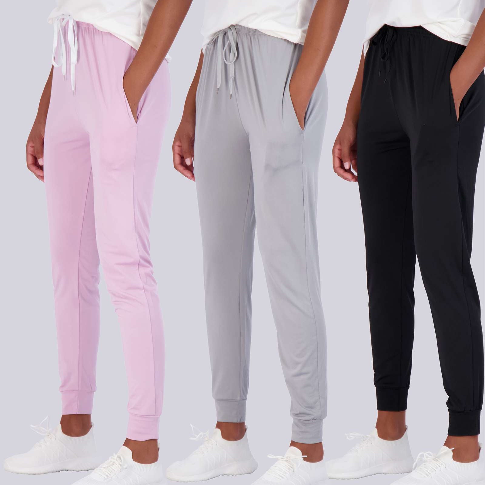 3 Pack: Womens Dry-Fit Active Joggers