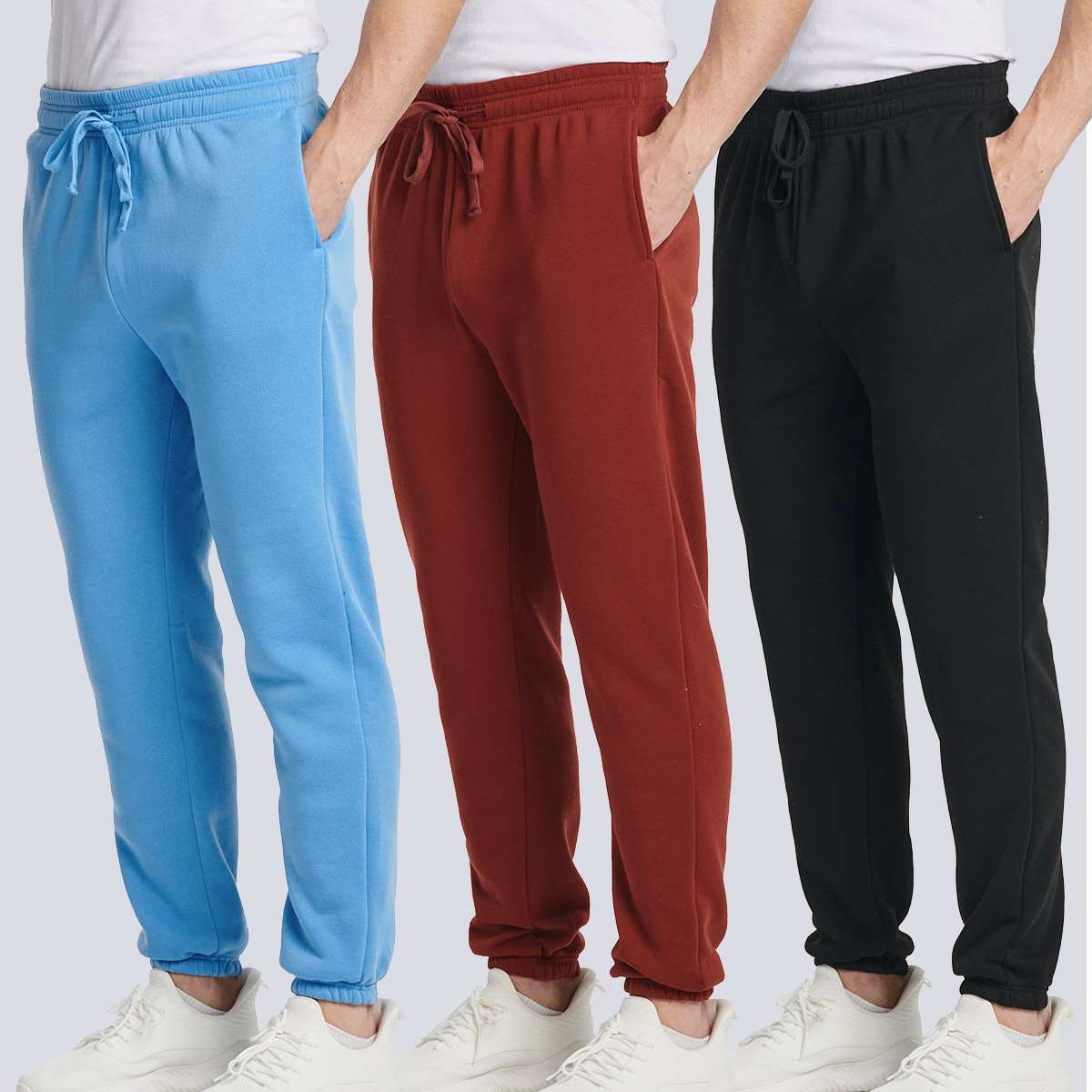3 Pack: Men's Fleece Jogger Sweatpants (Available in Big & Tall)