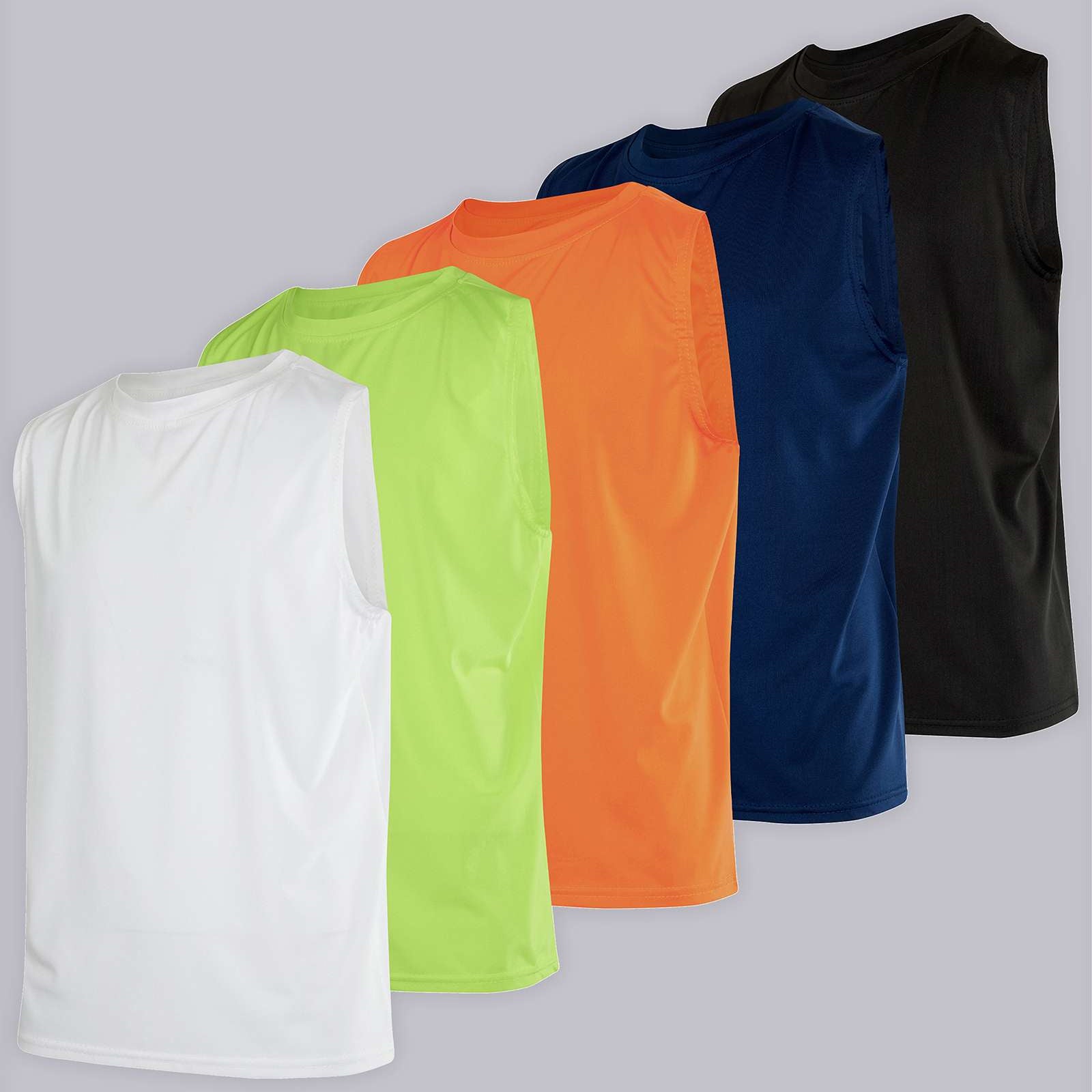 5 Pack: Boys Dry-Fit Active Tank Top