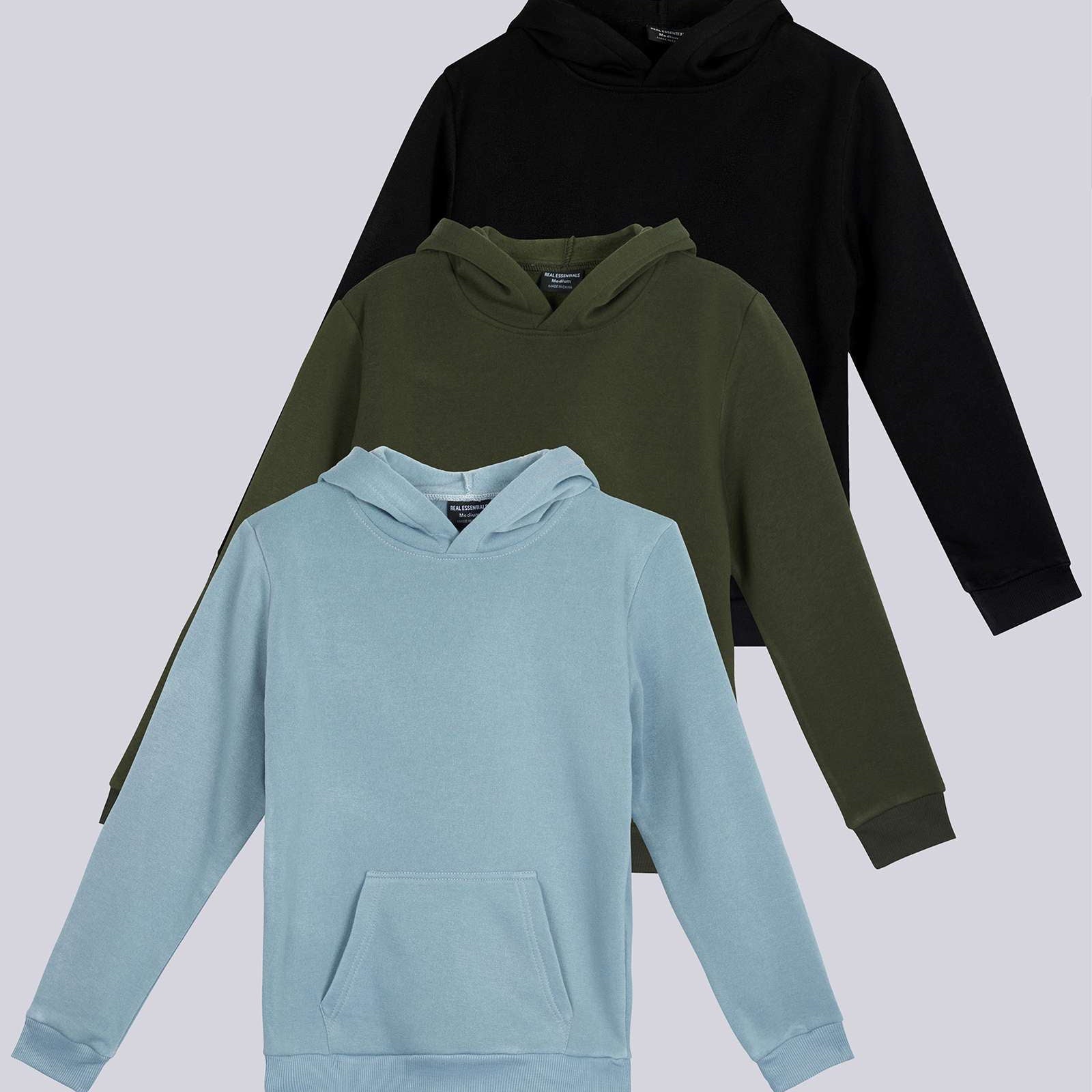 3 Pack: Girls Fleece Pullover Hoodie Sweatshirt