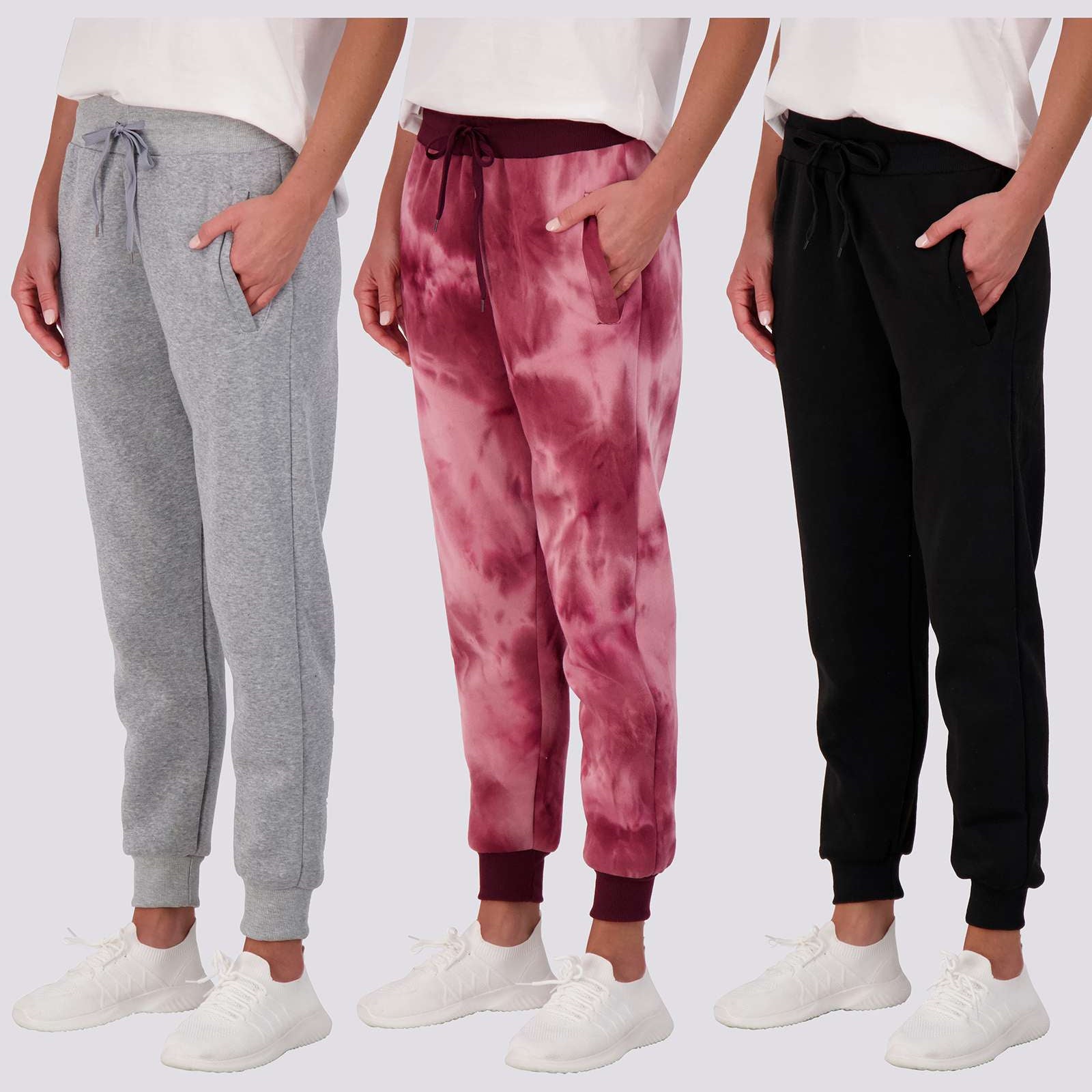 3 Pack: Womens Fleece Jogger Sweatpants