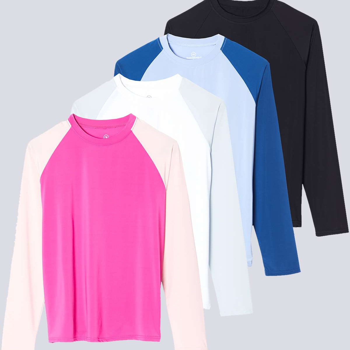 4 Pack: Women's Long Sleeve Rash Guard Shirt Swimwear UPF Sun Protection (Available In Plus Size)
