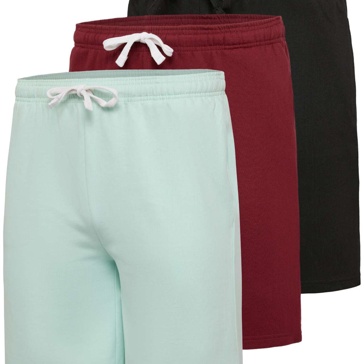 Real Essentials 3 Pack: Men’s 9" Cotton Fleece Sweat Short – Casual Gym, Lounge & Sleep Shorts with Pockets