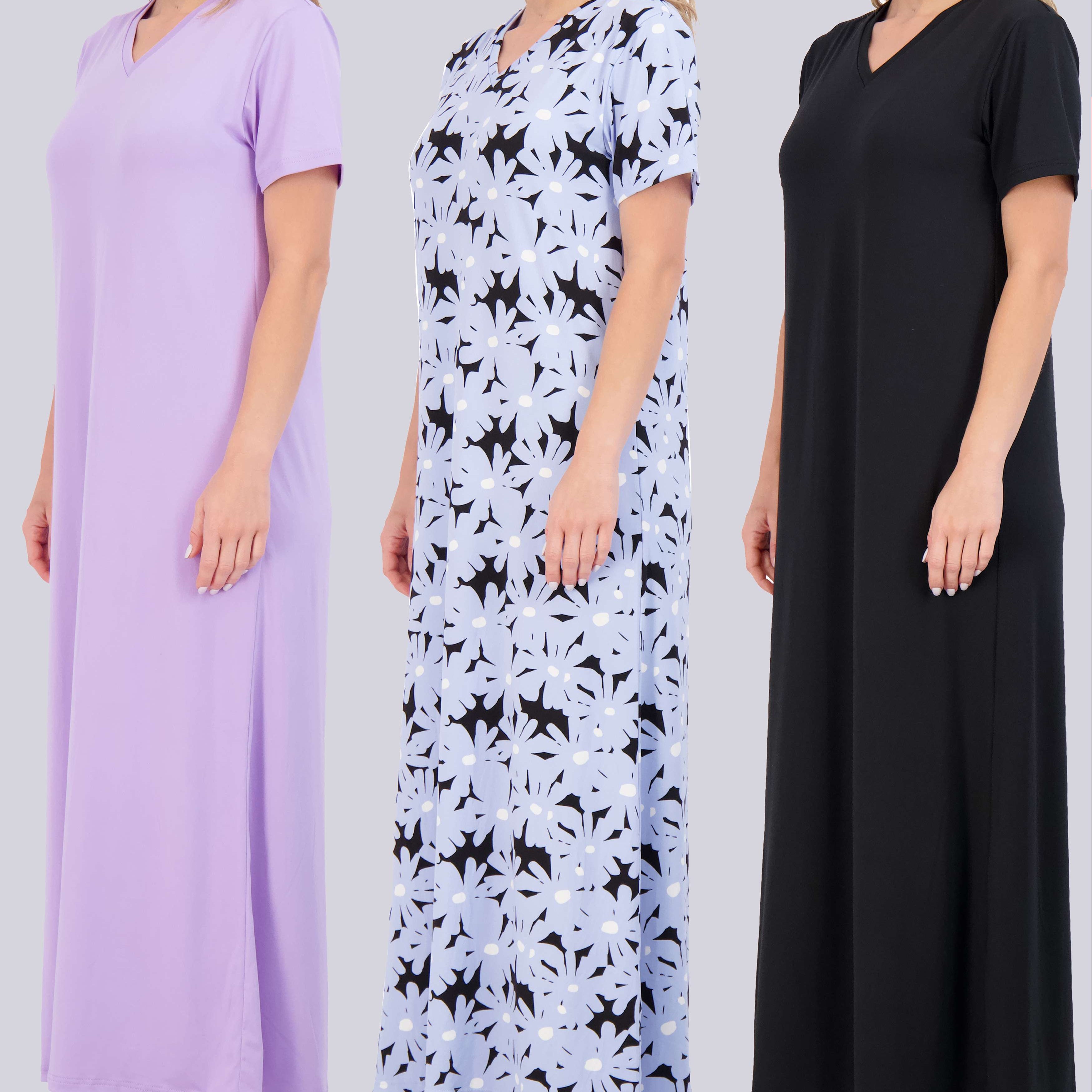 3 Pack: Women's Soft Maxi Nightshirt (Available in Plus Size)