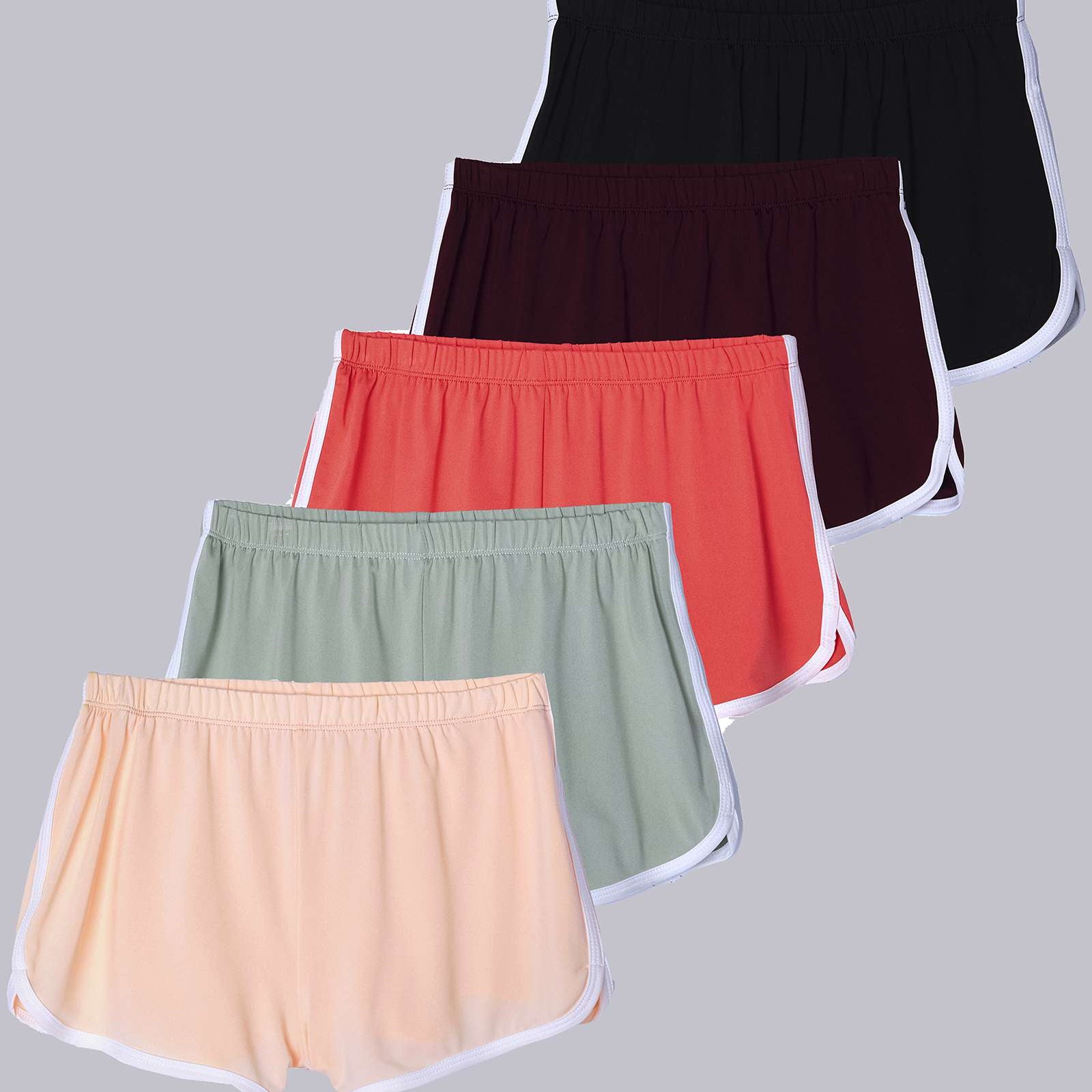 5 Pack: Girls' Dry-Fit Dolphin Shorts