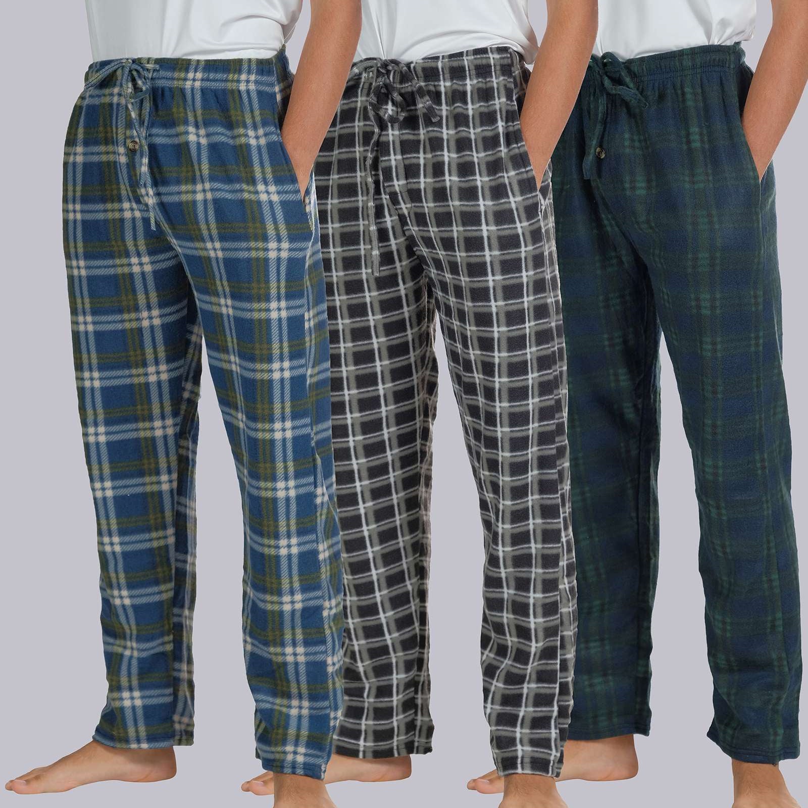 3 Pack: Boys Fleece Pajama Pant Lounge Bottoms