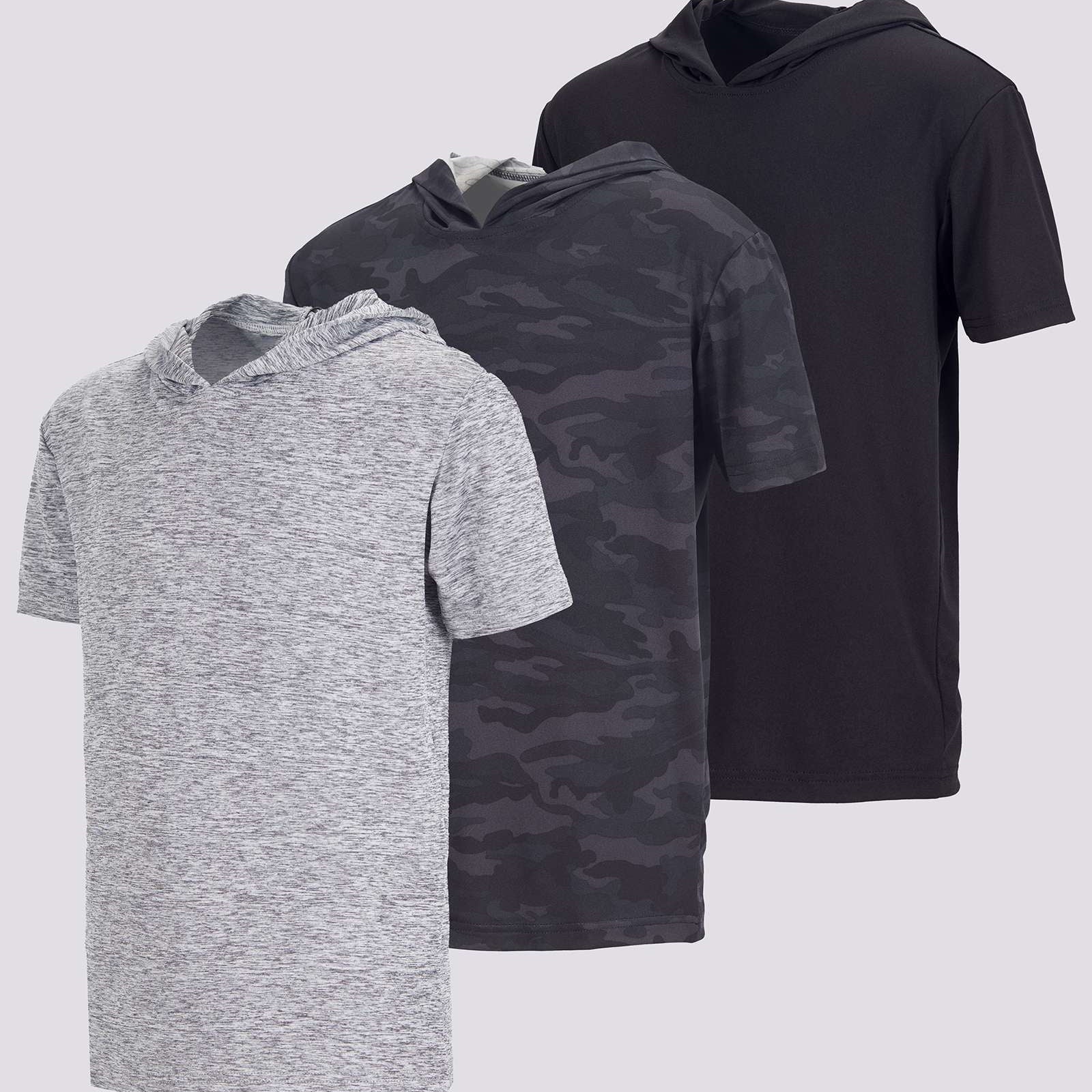 3 Pack: Boys' Dry-Fit Short Sleeve Workout Hoodie