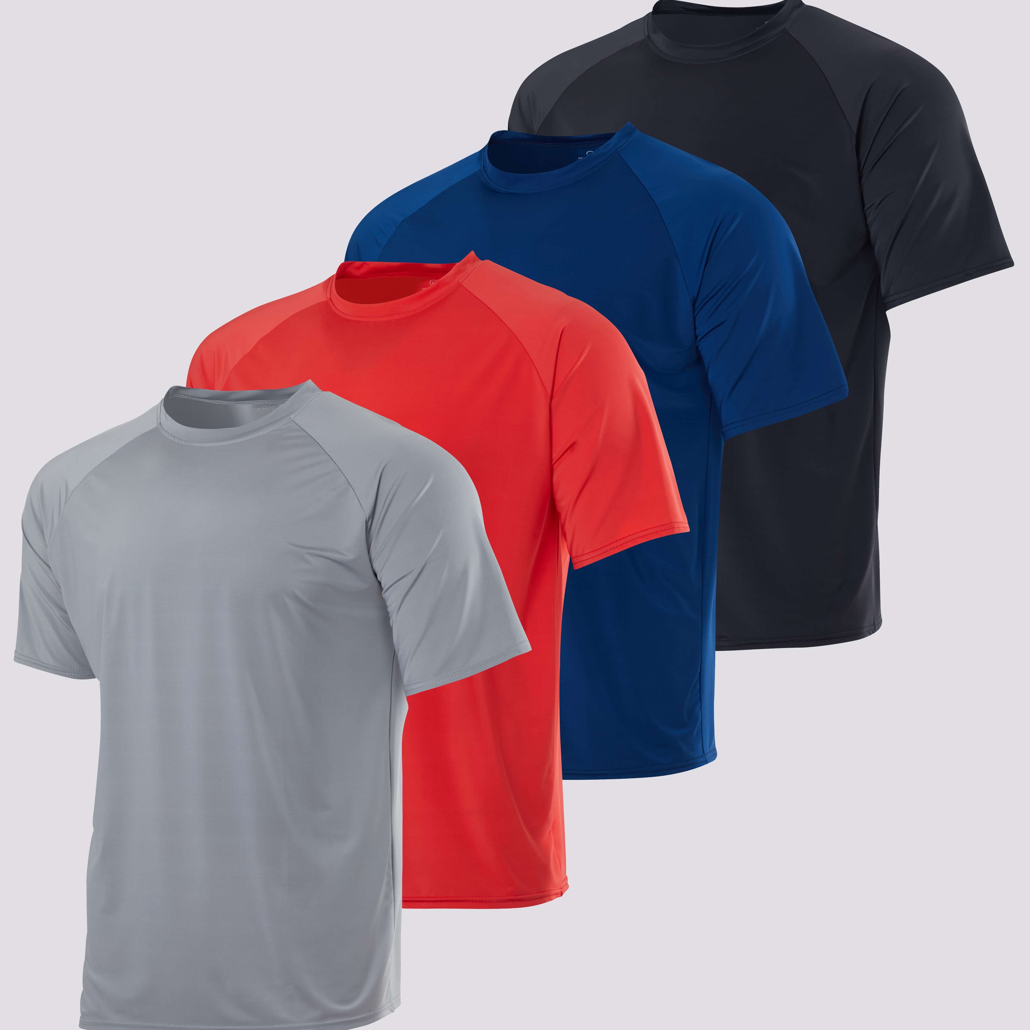 4-Pack: Boys Short Sleeve Quick Dry UPF 50+ Sun Protection Rash Guard Shirt û Swimwear Surf Top for Boys