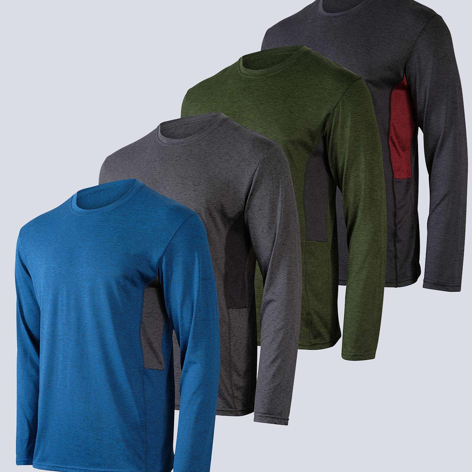 4 Pack: Boys Dry-Fit Active Long-Sleeve T-Shirt