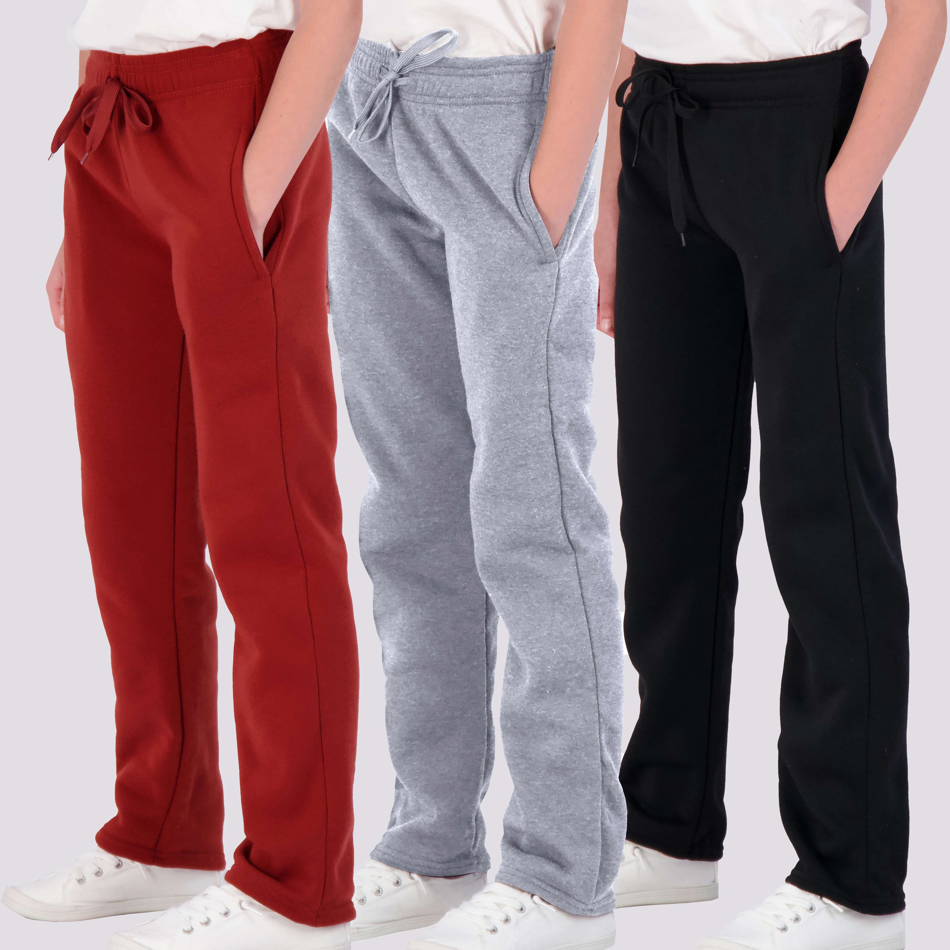 3 Pack: Girls Fleece Open Bottom Sweatpants