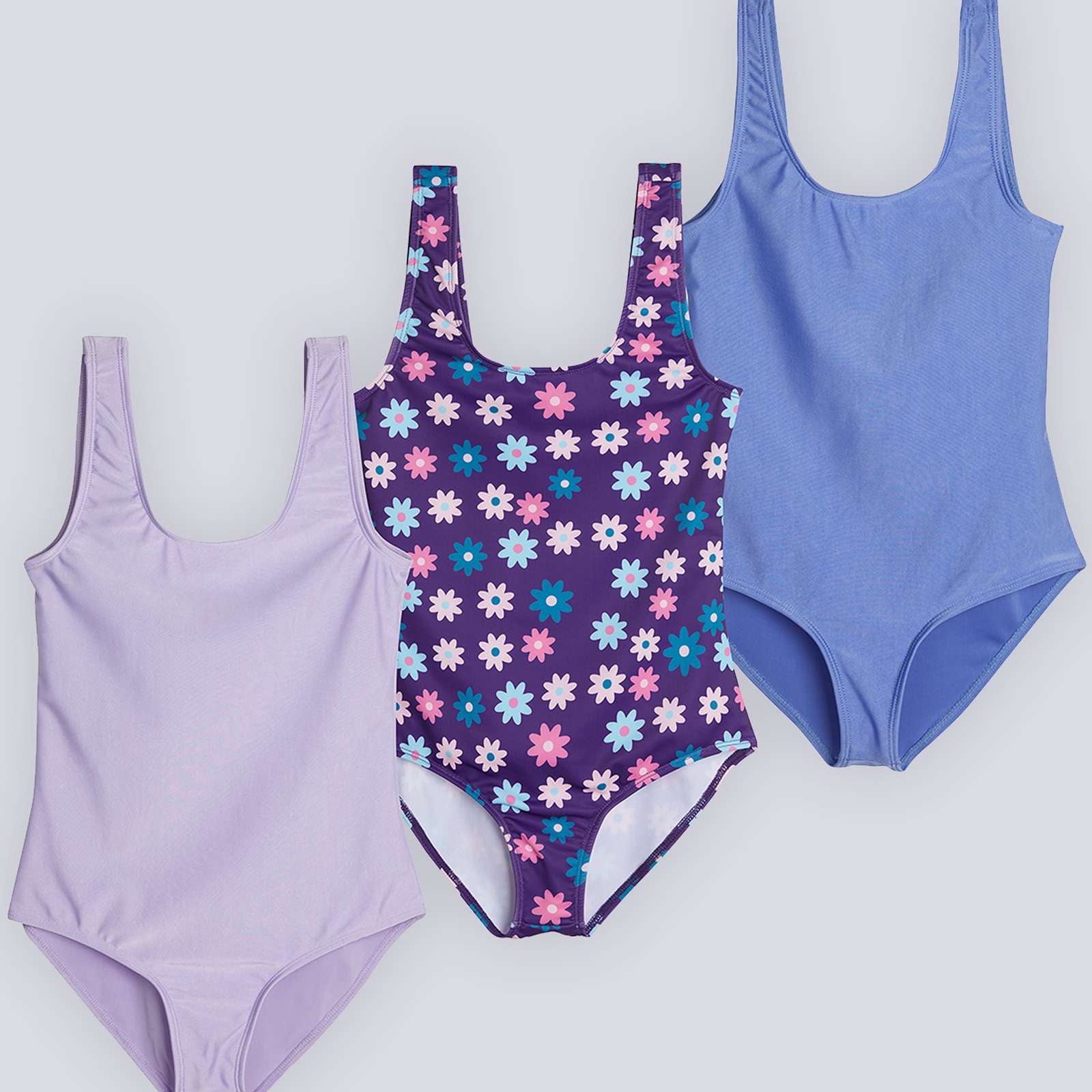 3 Pack: Girls' Surf One Piece Swimsuit