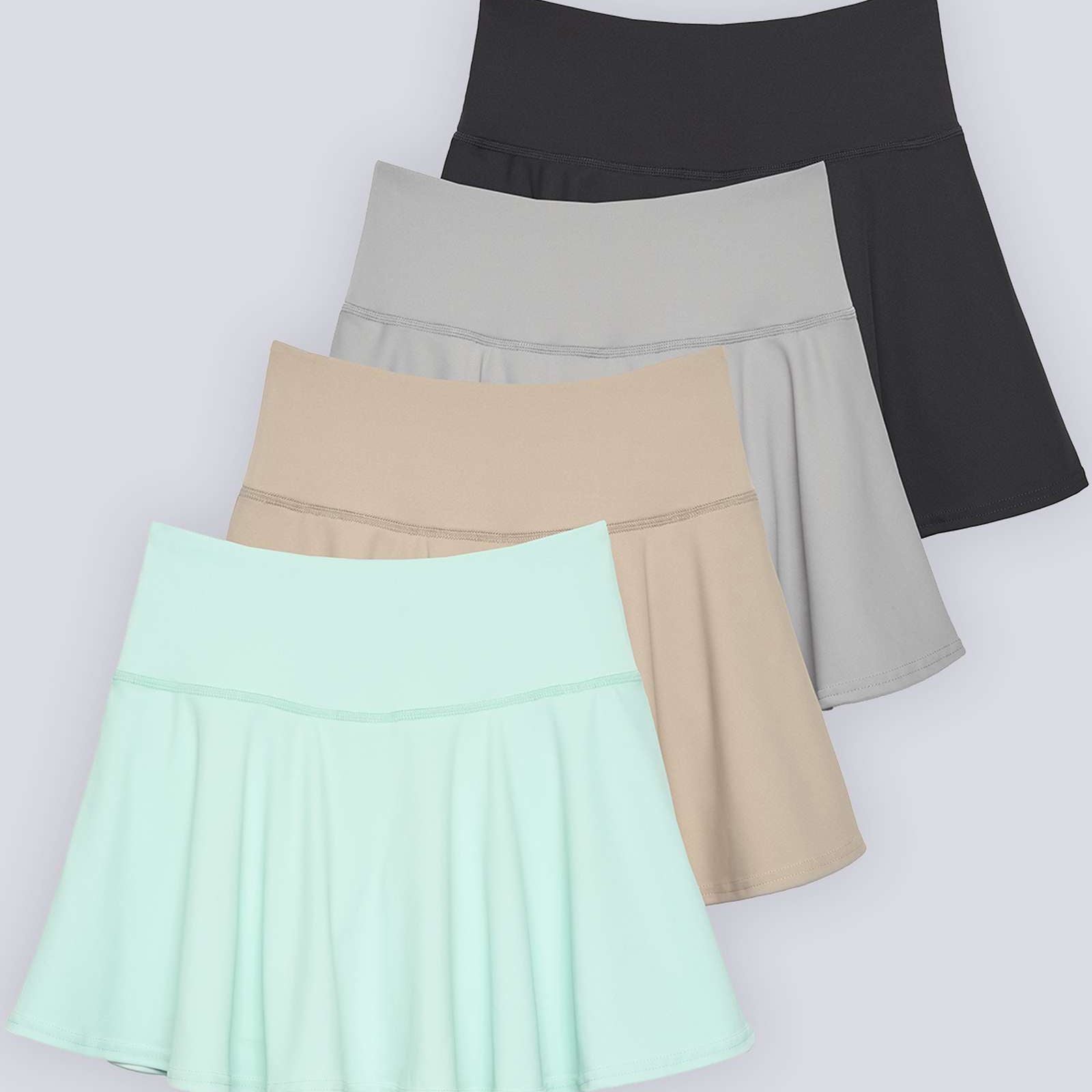 4 Pack: Women's High Waisted Tennis Skirts