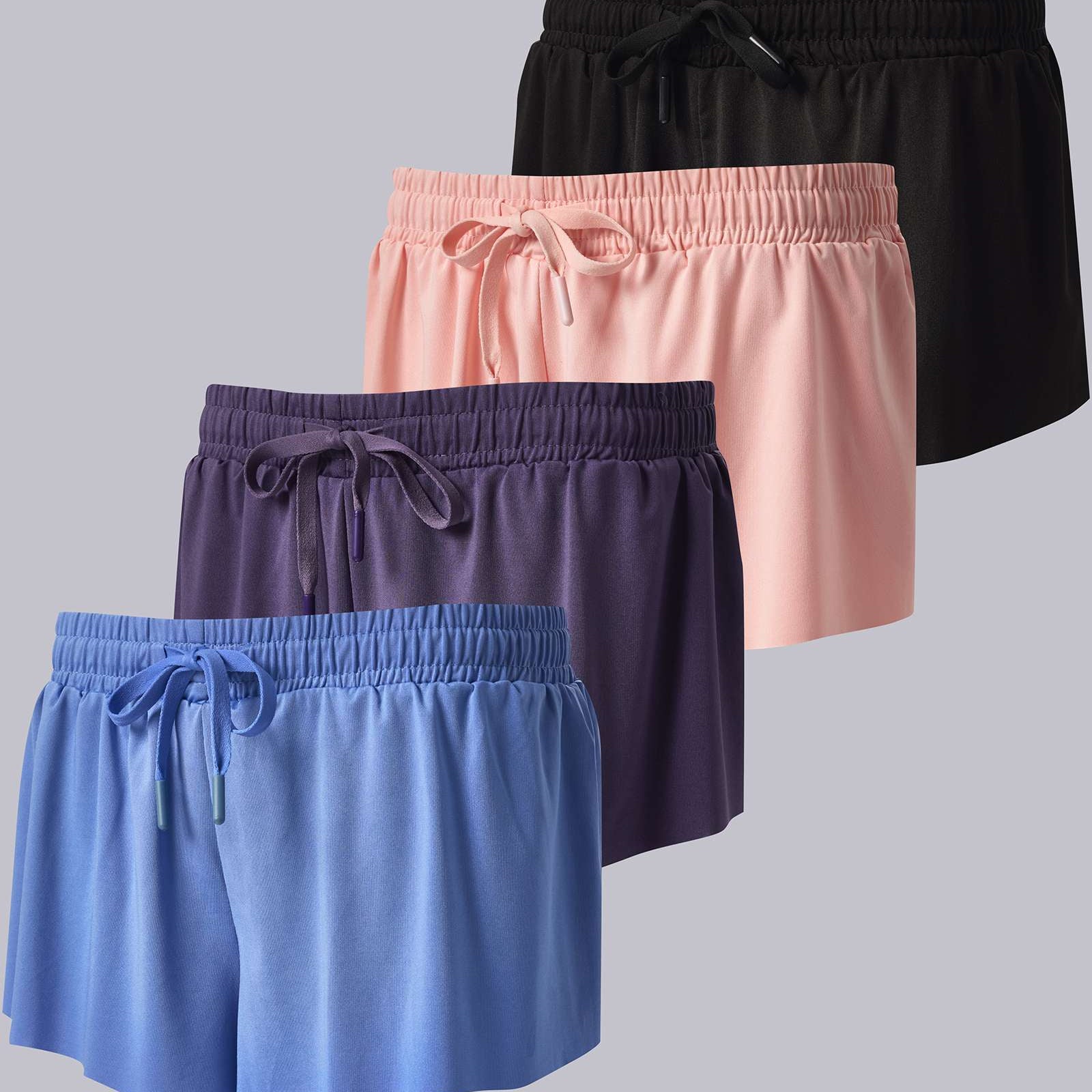 4 Pack: Girls 2-in-1 Flowy Shorts with Spandex Liner Youth Butterfly Skirts - Athletic Dance